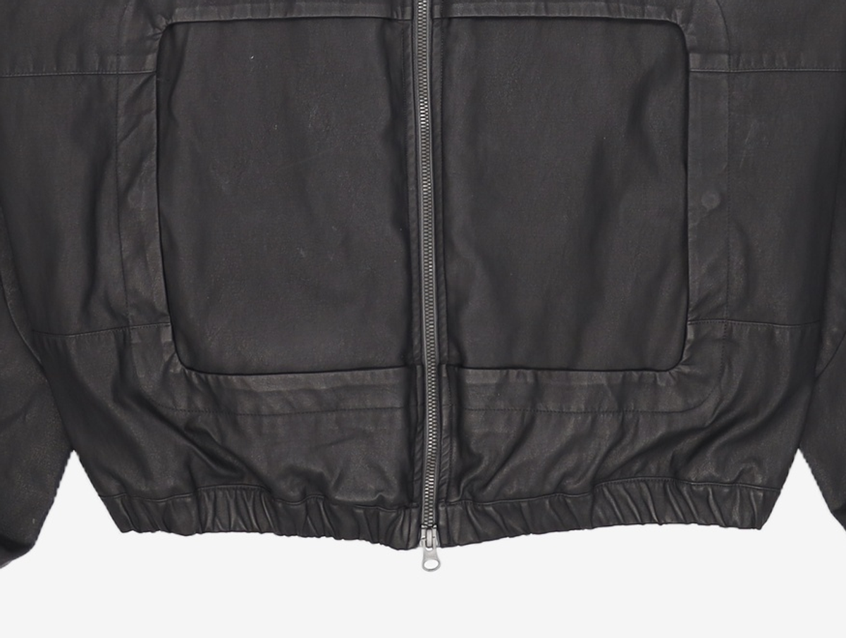 해칭룸(HATCHINGROOM) Square Jacket Faux Leather Black 2