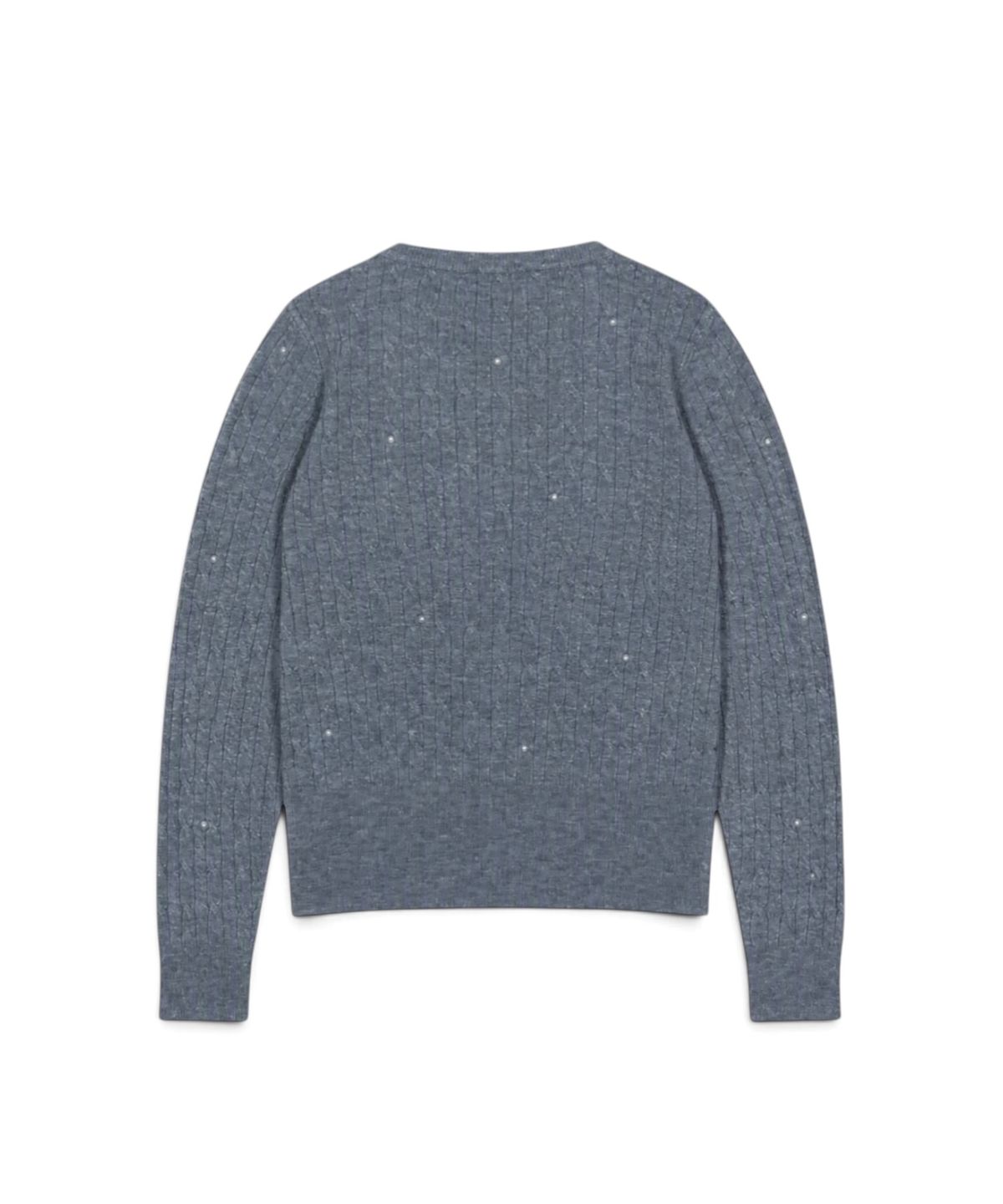 본슬리피(BORN SLIPPY) Pearl Stud Cable Knit Cardigan (Gray)