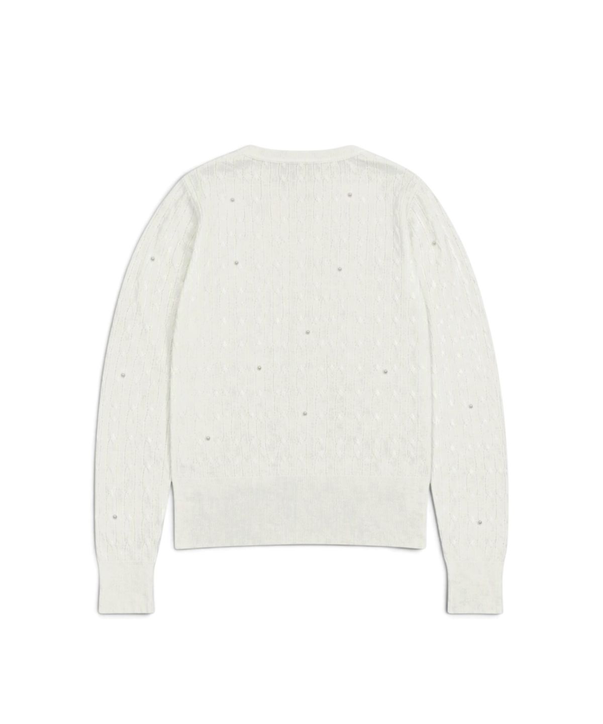 본슬리피(BORN SLIPPY) Pearl Stud Cable Knit Cardigan (Ivory)