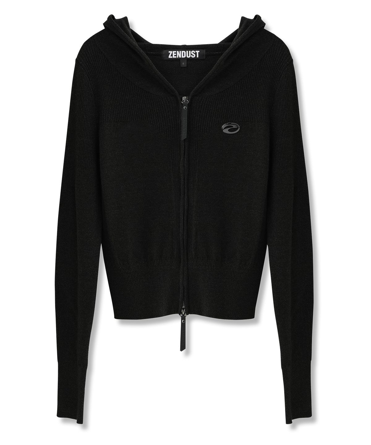 젠더스트(ZENDUST) Cerise Crop Knit Zip-up CHARCOAL