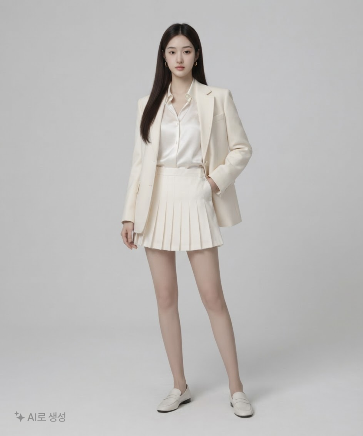 헤지스골프(HAZZYS GOLF) 그린 기모 변형 플리츠 스커트 64