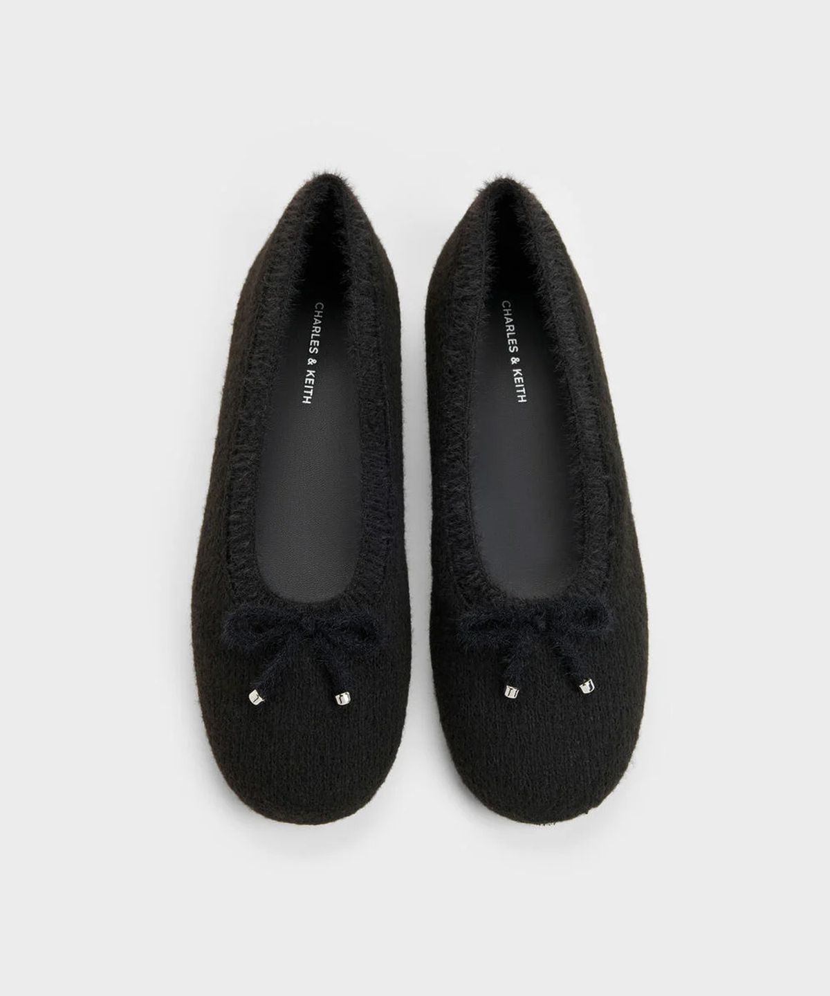 찰스앤키스(CHARLES & KEITH) 니트 보우 발레 플랫 2colors CK1-70920246