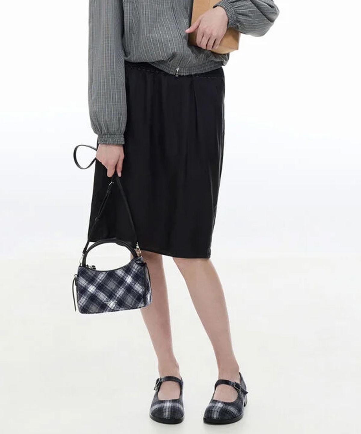 찰스앤키스(CHARLES & KEITH) 헤이즐 체크 탑 핸들 백 CK2-30160255-E