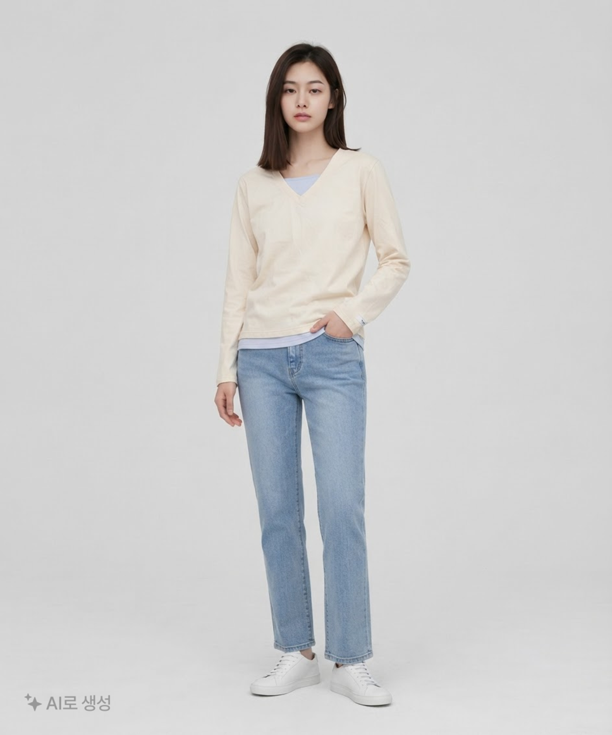 넌즈시(NUNZSI) 퓨어 레이어드 티셔츠 레몬 FREE