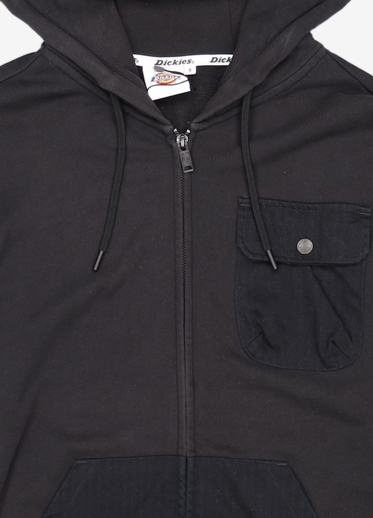 디키즈(DICKIES) 프렌치 테리 풀 집 후드 블랙 S