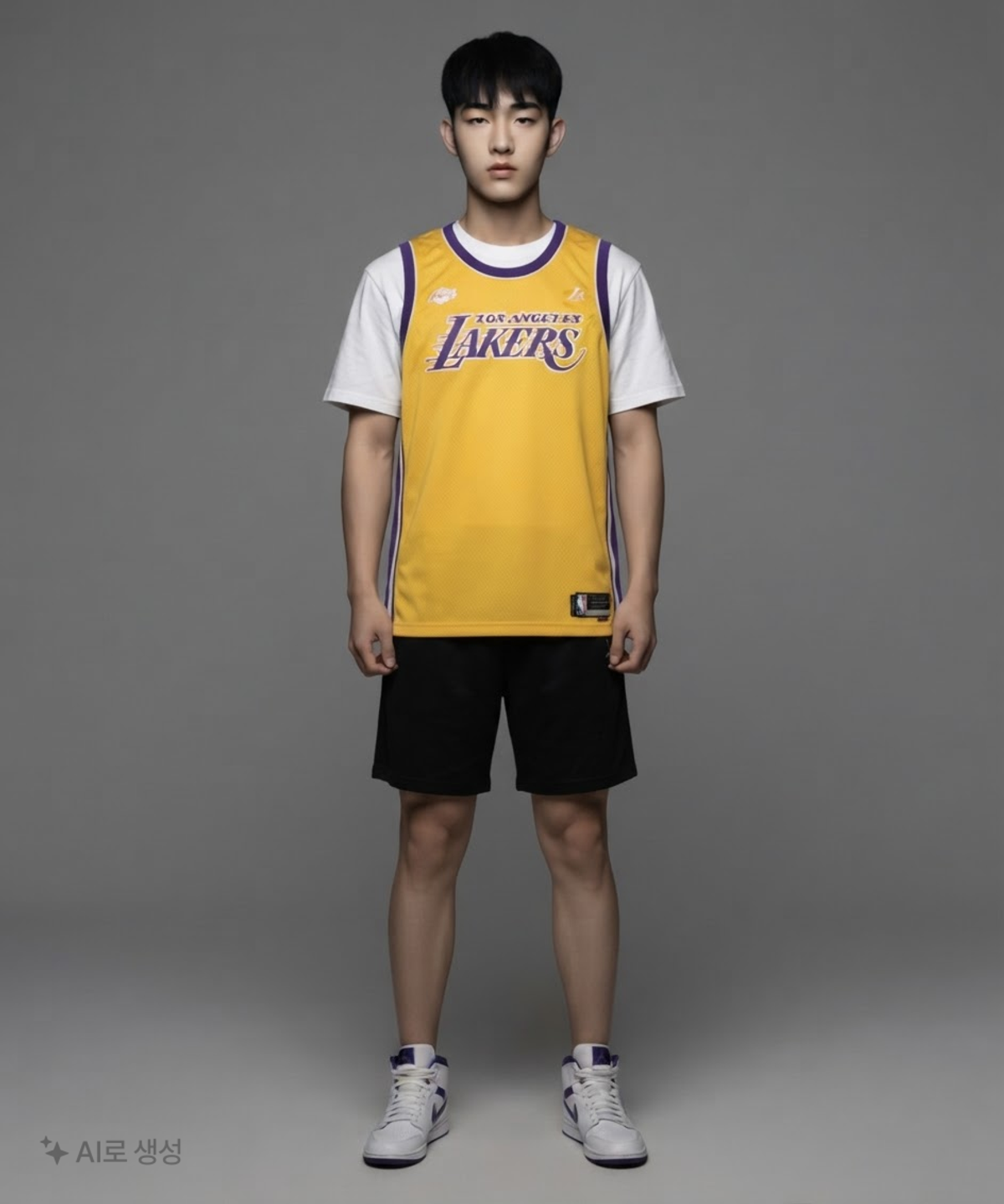 엔비에이(NBA) 어센틱 농구 유니폼 메쉬 슬리브리스 옐로우 L