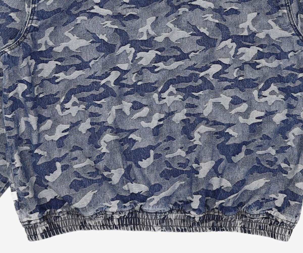 크리틱(CRITIC) DEVIL EARS CAMO WASHING SET UP DENIM HOODY ZIP UP BLUE XL