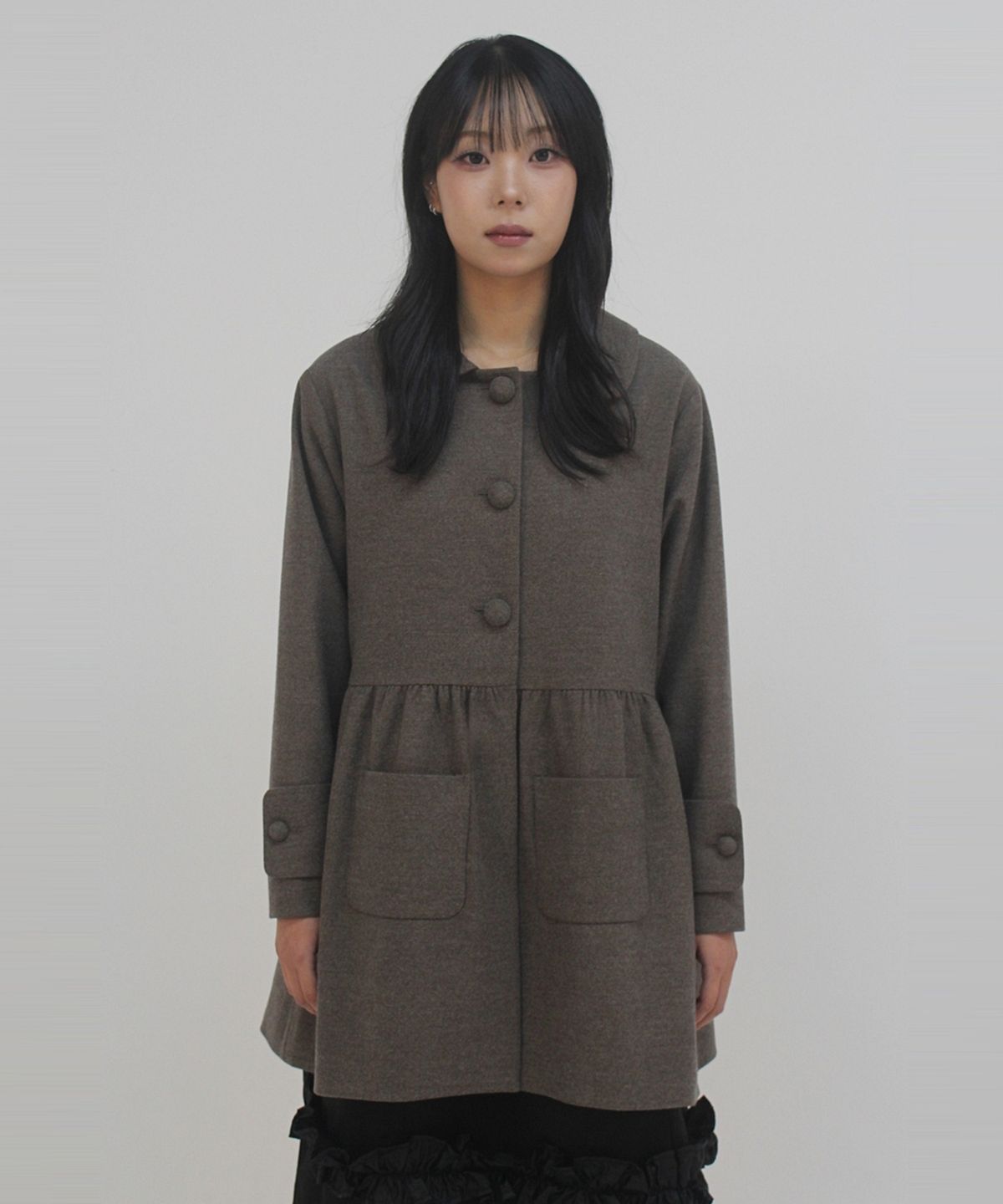 언어더컬러(ANOTHER COLOR) Round Collar Single Coat