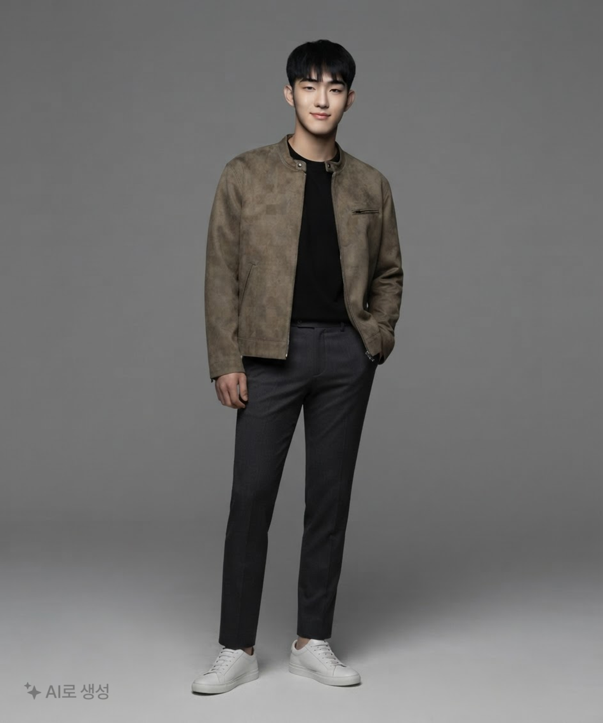 무신사 스탠다드(MUSINSA STANDARD) 신세틱 스웨이드 레이서 재킷 XXL