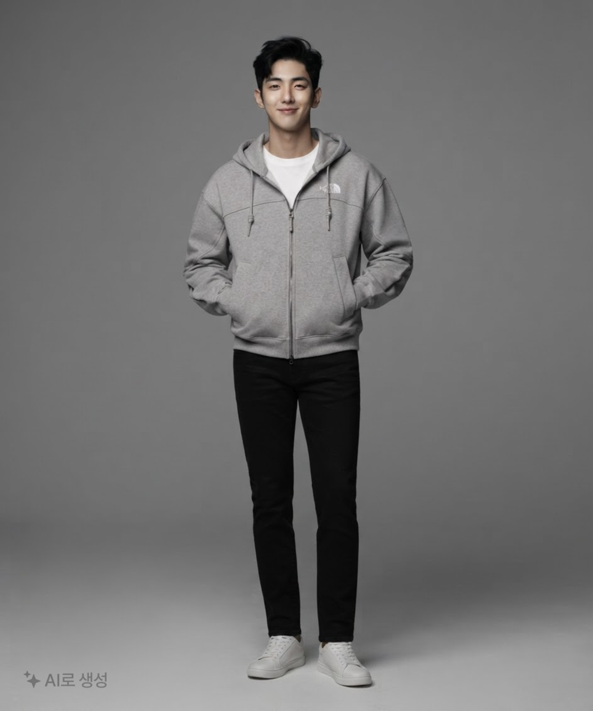 노스페이스(THE NORTH FACE) NJ5JR50J 화이트라벨 데이오프 후드 집업 HEATHER GRAY 90