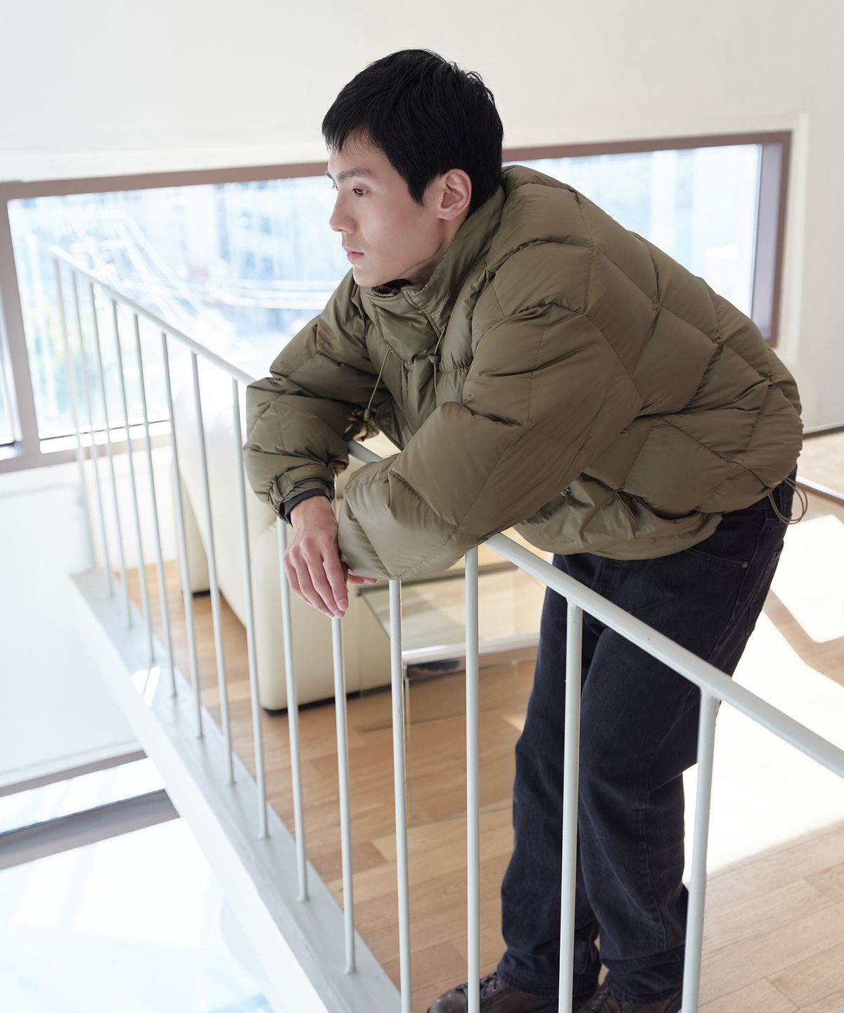 누아클레(NUAKLE) (m) 오스트 필드 덕다운 점퍼_카키 브라운