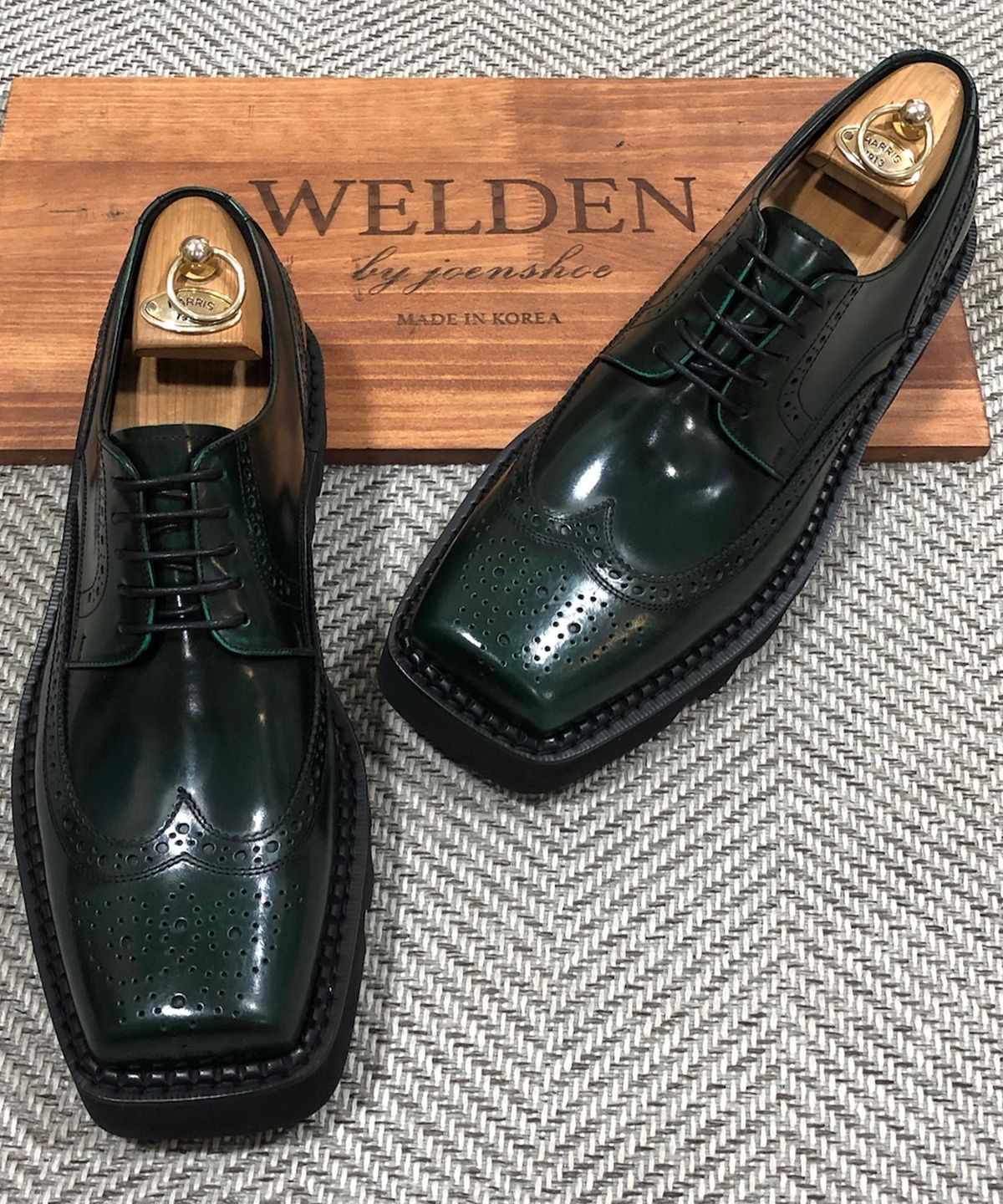 조앤슈(JOENSHOE) 토우컷 윙팁 옥스퍼드 그린