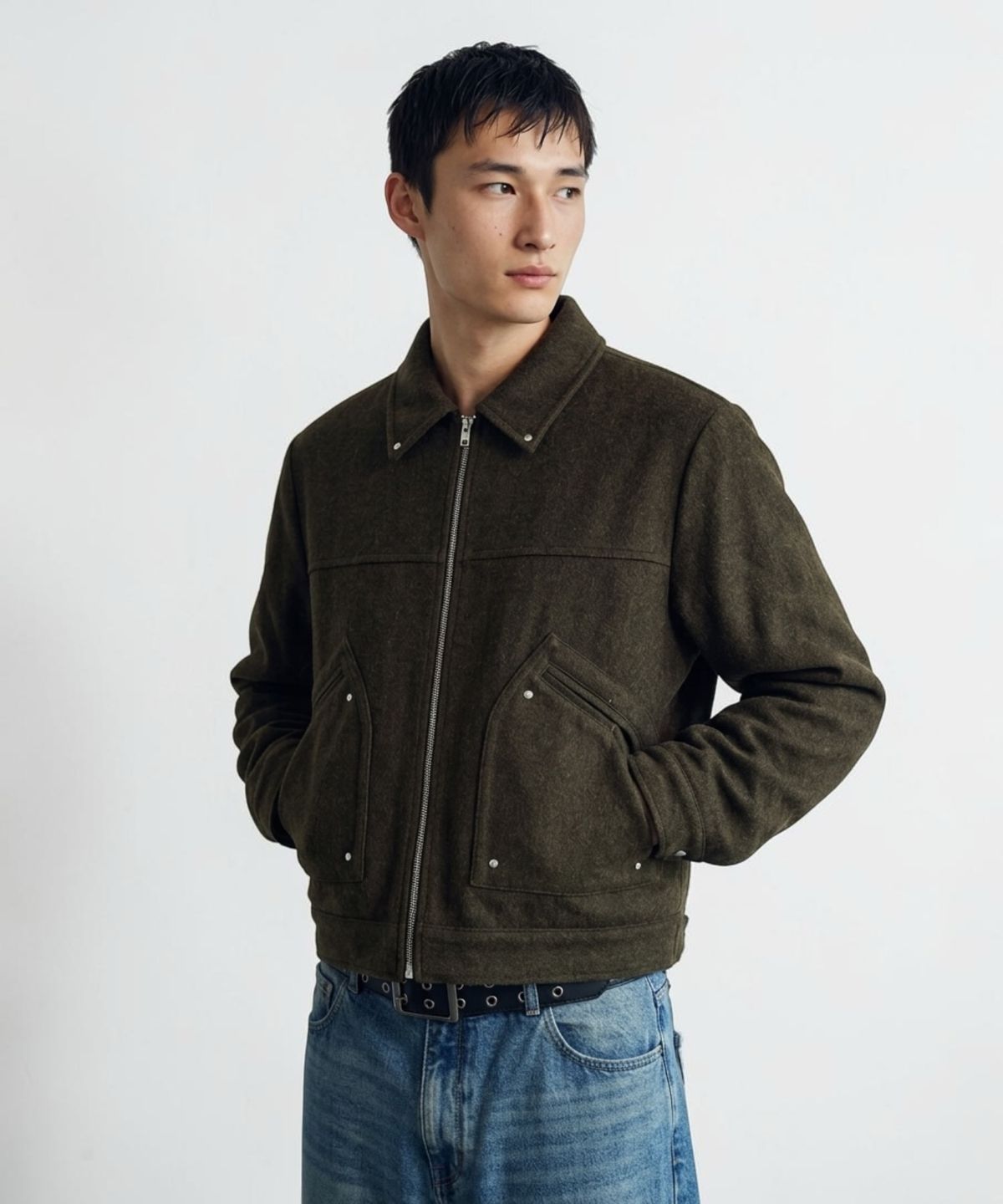 본슬리피(BORN SLIPPY) Midnight Velvet Zip Jacket (Brown)