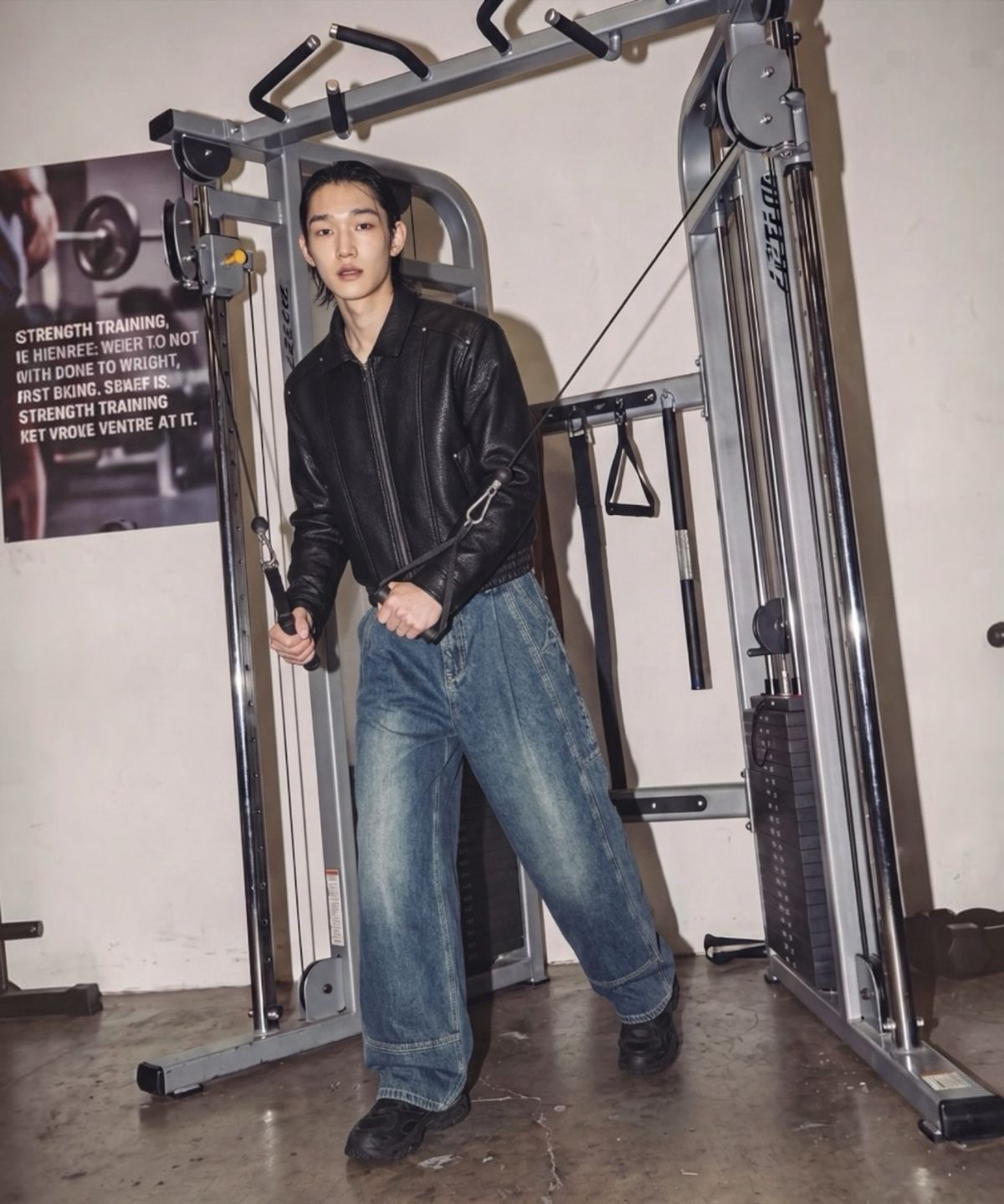 본슬리피(BORN SLIPPY) Sexy Wolf Grain Leather Blouson (Black)