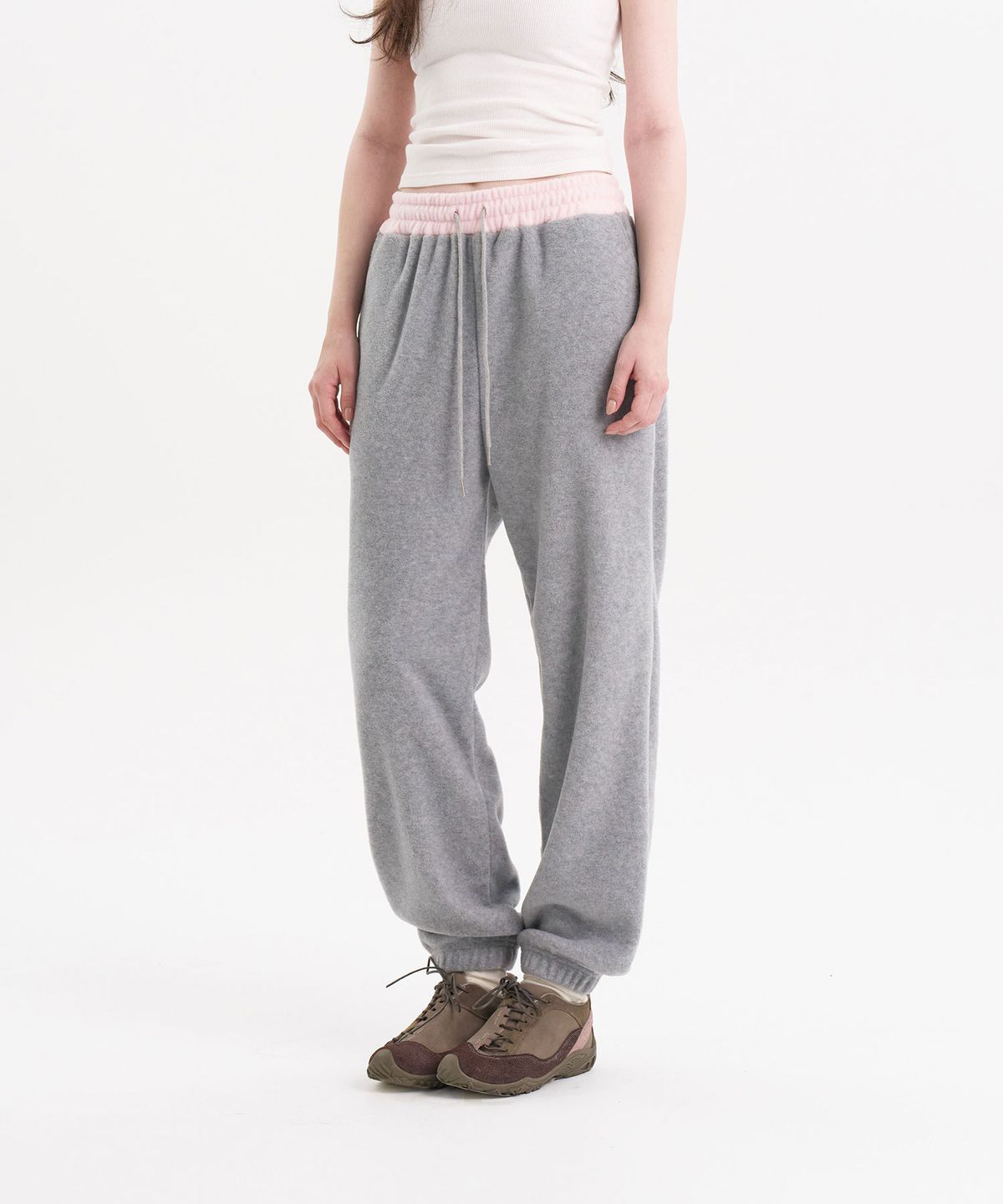 우네(OONE) Fleece Contrast Jogger Pants_Black