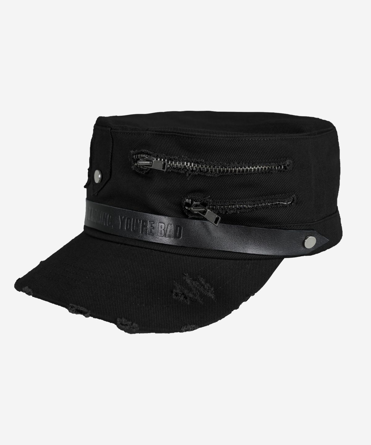 달링유어배드(DARLING, YOU'RE BAD) Double-Zip Military Cap #Black