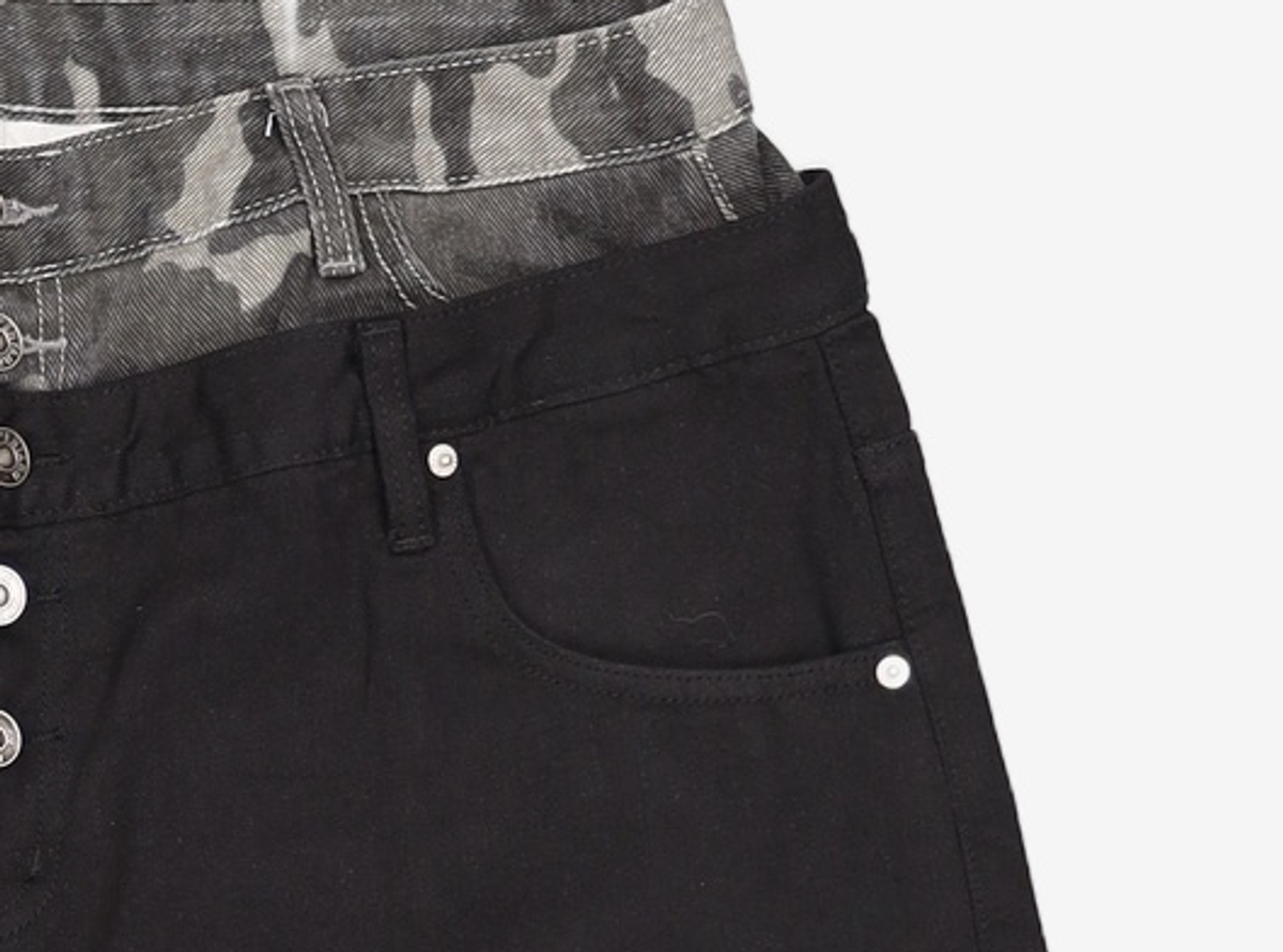 오픈야드(오와이)(OPENYARD(OY)) LAYERED WAIST WIDE VOLUME PANTS L