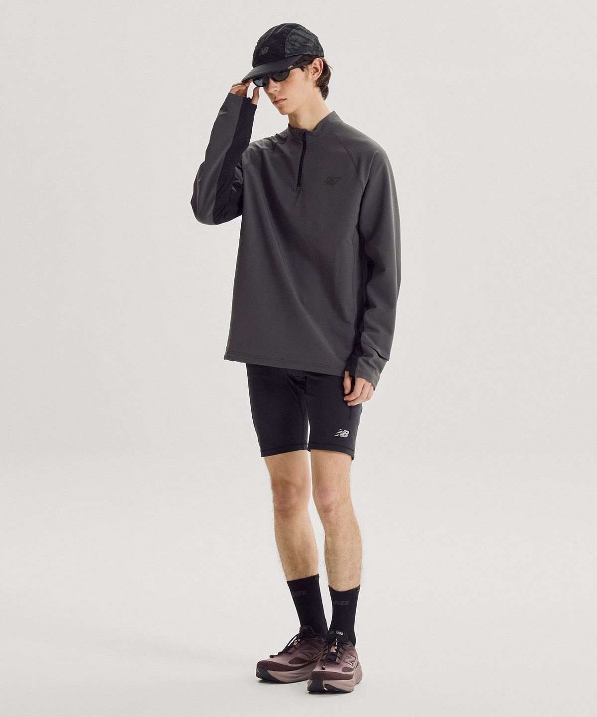 뉴발란스(NEW BALANCE) NBMDG45903 / UNI RC 하이브리드 스탠넥 베이스레이어 (GRAY)