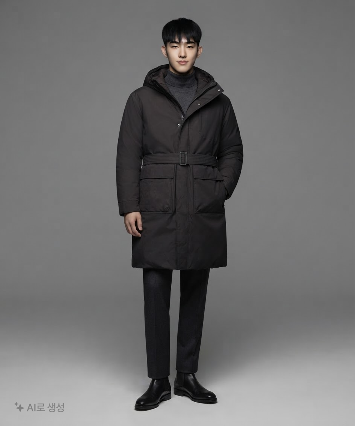 메종미네드(MAISON MINED) BLACK DOUBLE LONG GOOSE DOWN S