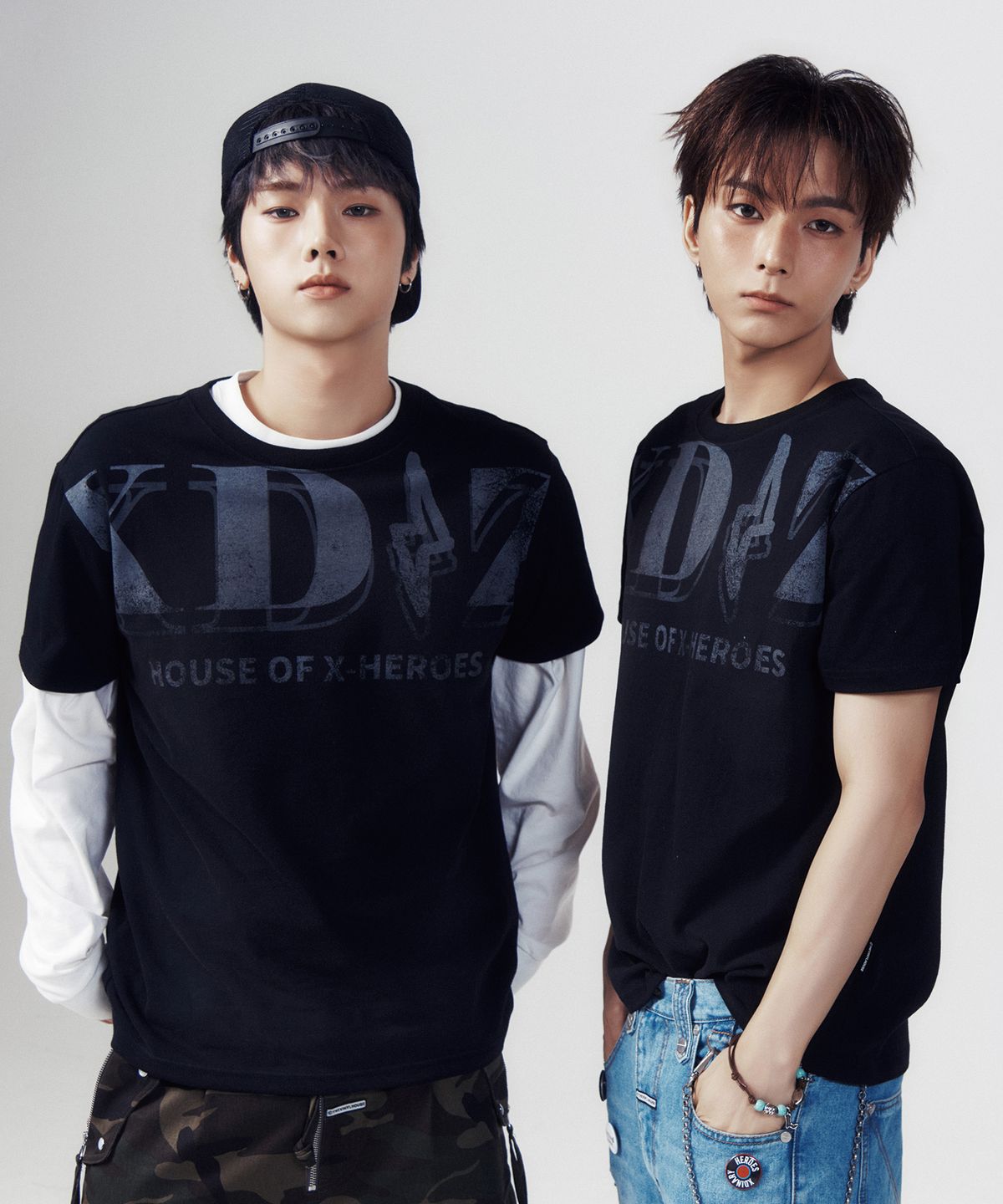 더바이닐하우스(THEVINYLHOUSE) [더바이닐하우스 X 엑디즈] FADED LOGO TEE BLACK