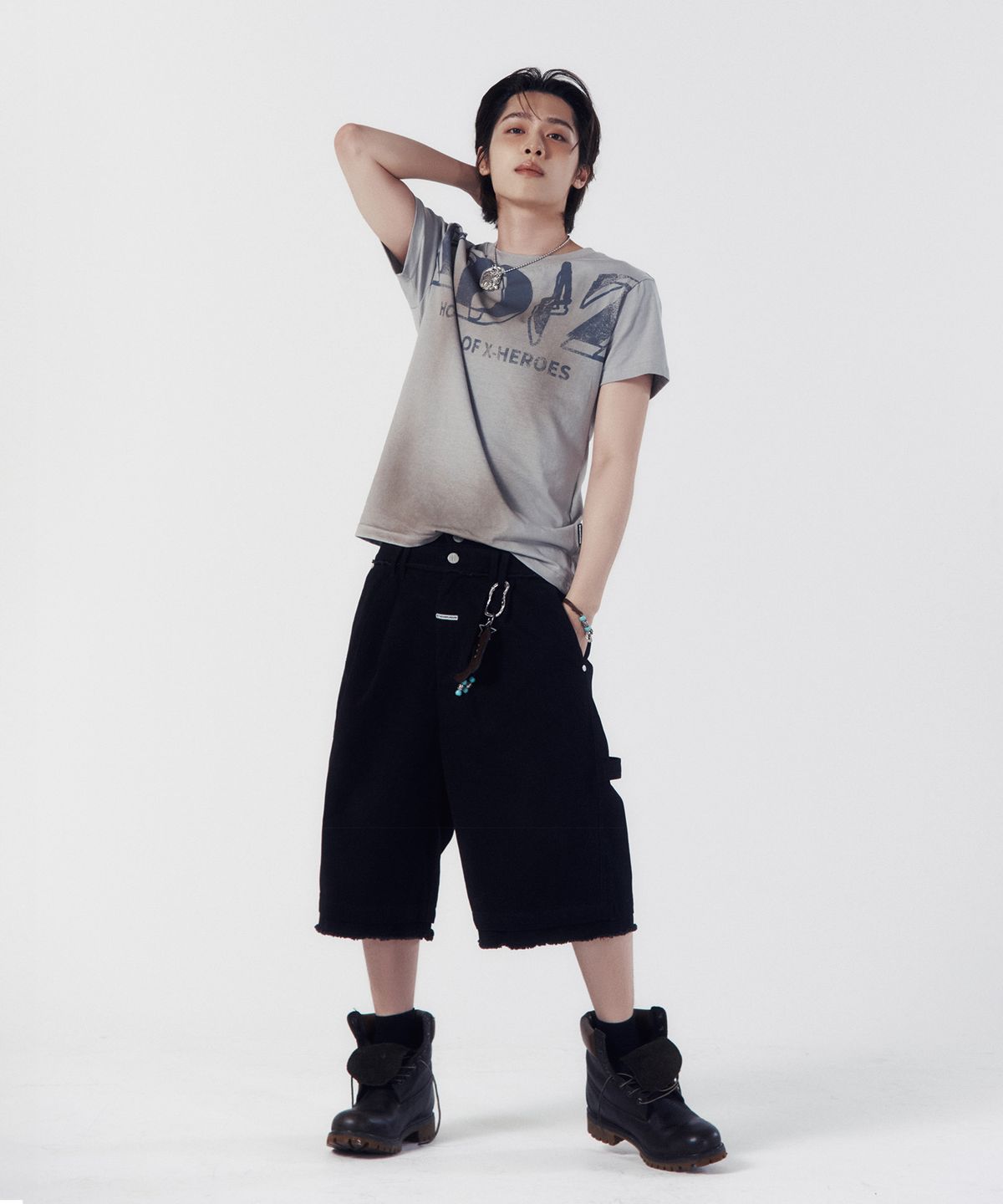 더바이닐하우스(THEVINYLHOUSE) [더바이닐하우스 X 엑디즈] FADED LOGO TEE GREY