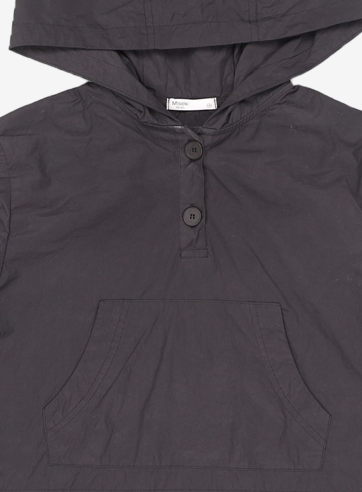 미세키서울(MISEKI SEOUL) Long sleeves layered hoodie BLACK OS