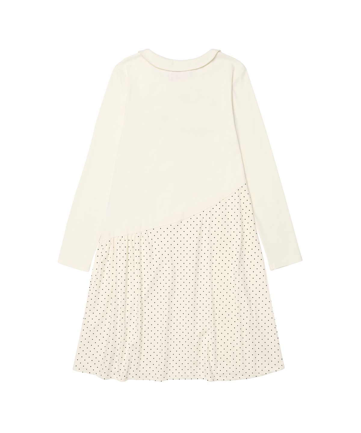 아메스 월드와이드(AMES-WORLDWIDE) DOT SHIRRING UNBALANCE DRESS CREAM