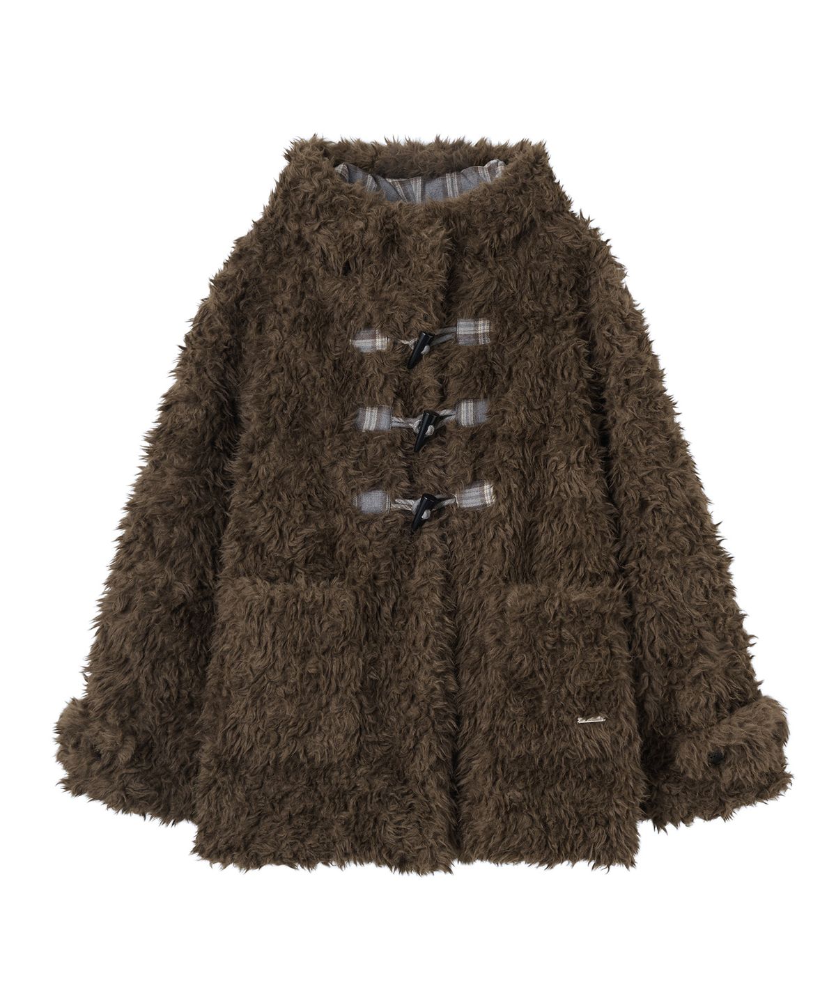 아메스 월드와이드(AMES-WORLDWIDE) DUFFLE TEDDY FUR COAT BROWN