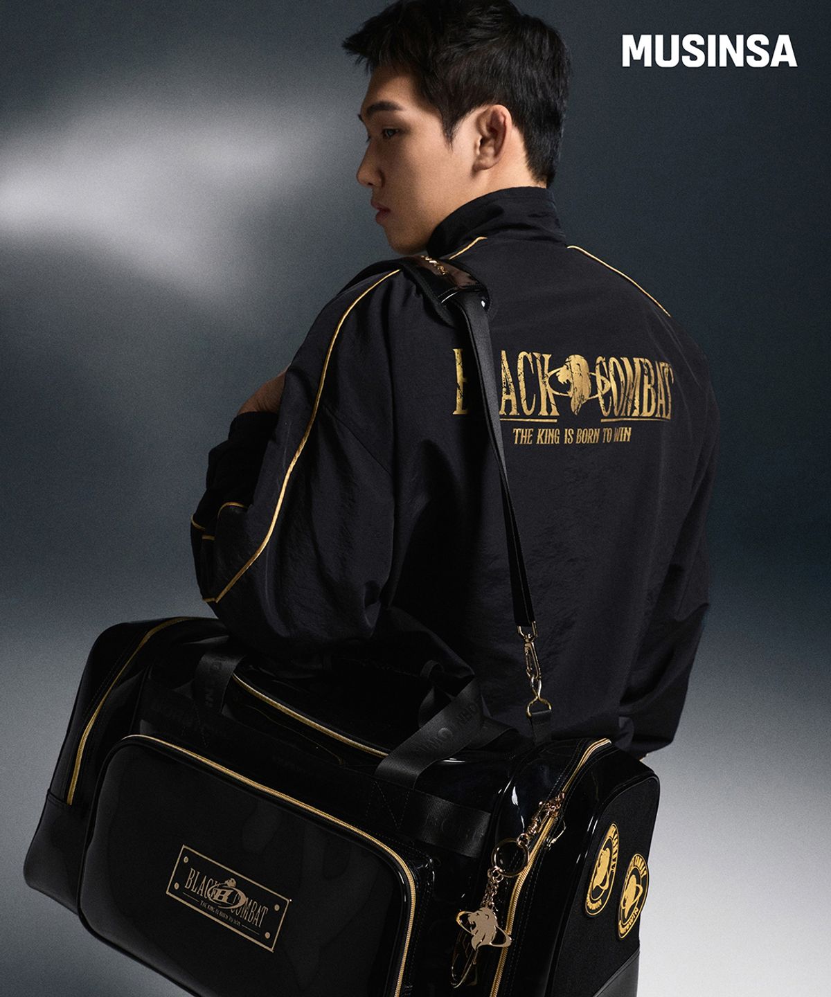 본투윈(BORN TO WIN) [BORNTOWIN X BLACK COMBAT] DUFFLE BAG [BLACK]