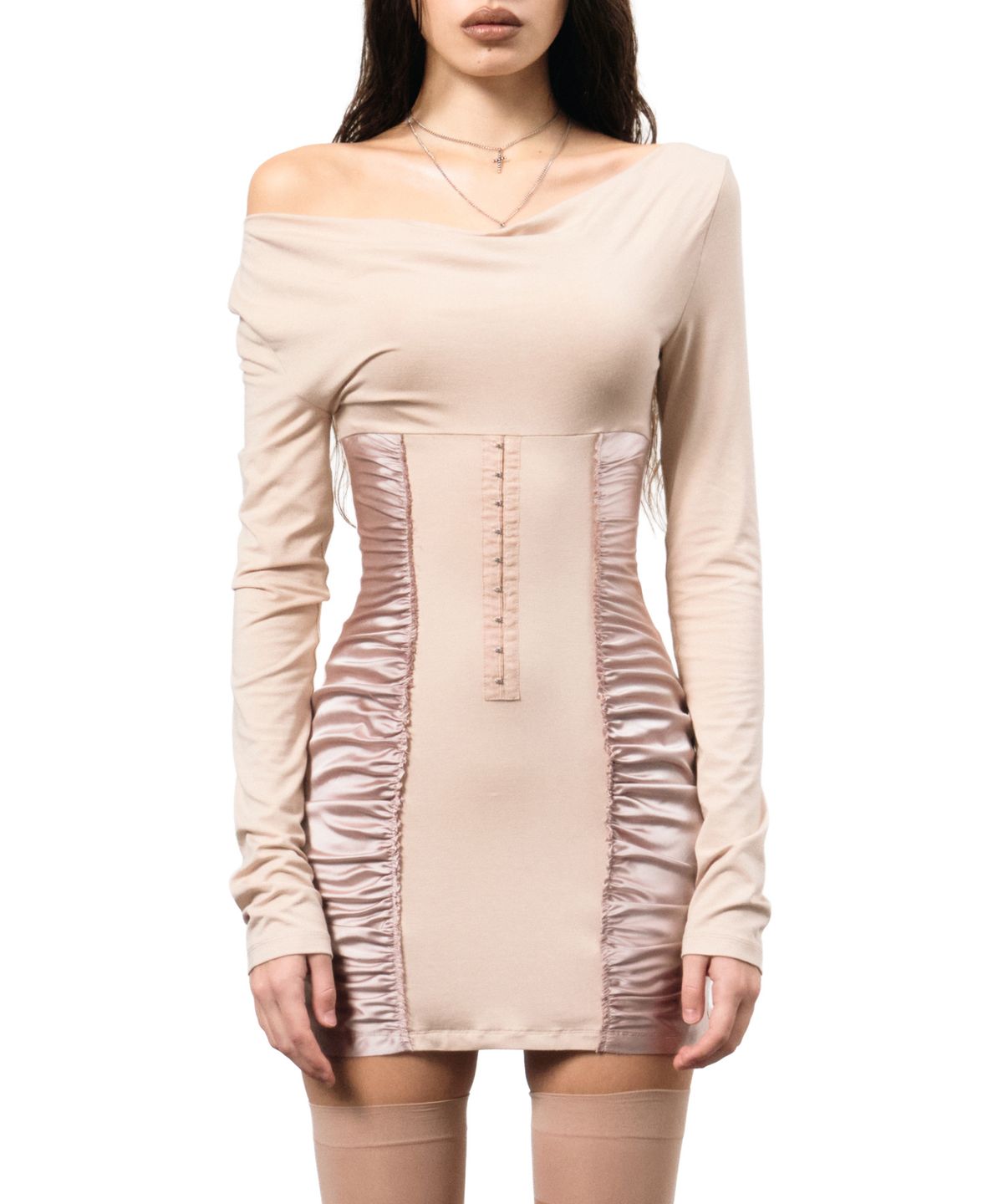 힐다(HILLDA) Sienna Corset Mini Dress [Skin Beige]