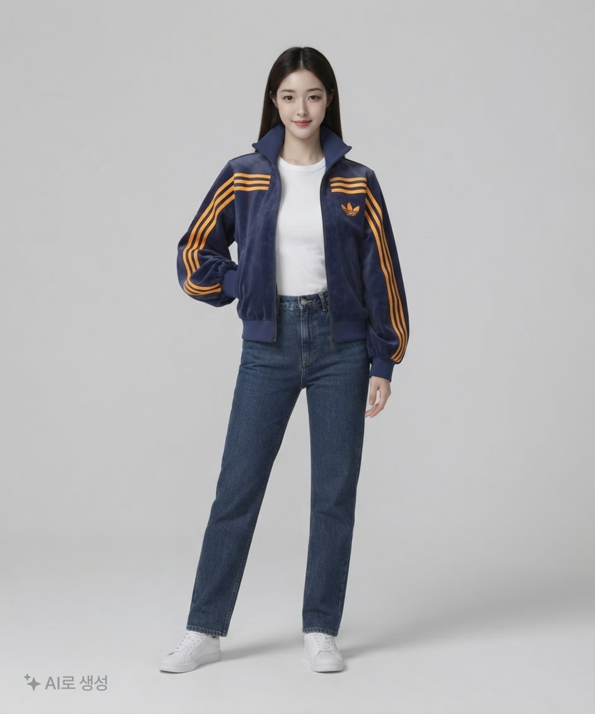 아디다스(ADIDAS) 70s 벨루어 트랙탑 - 네이비:오렌지 / JN8287 M