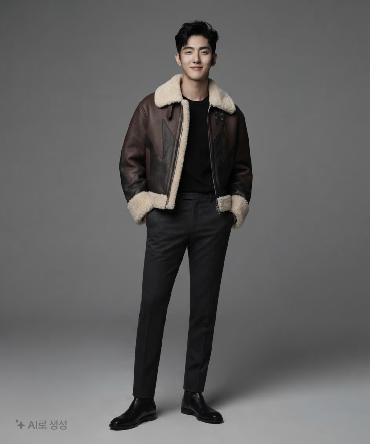 에이카(AECA) FIRE FAUX MOUTON JACKET S