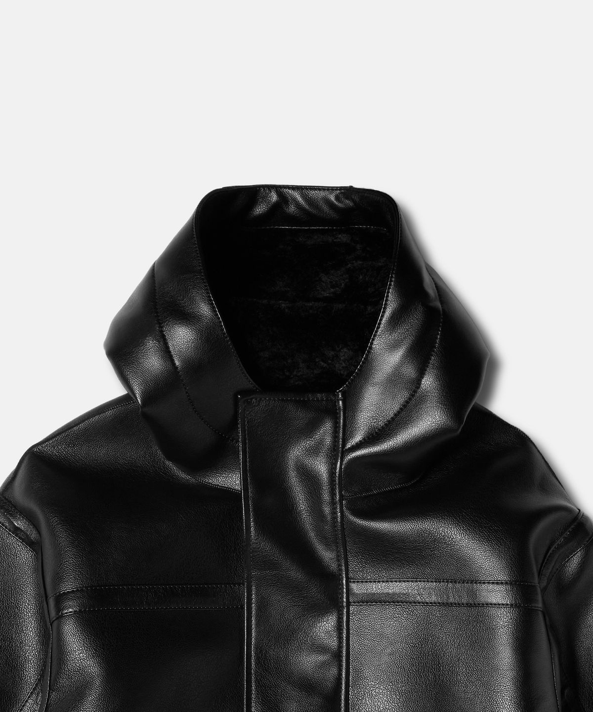 더씽인데어데어(THE THING IN THEIR THERE) Faux Leather Shearling Field Parka Black