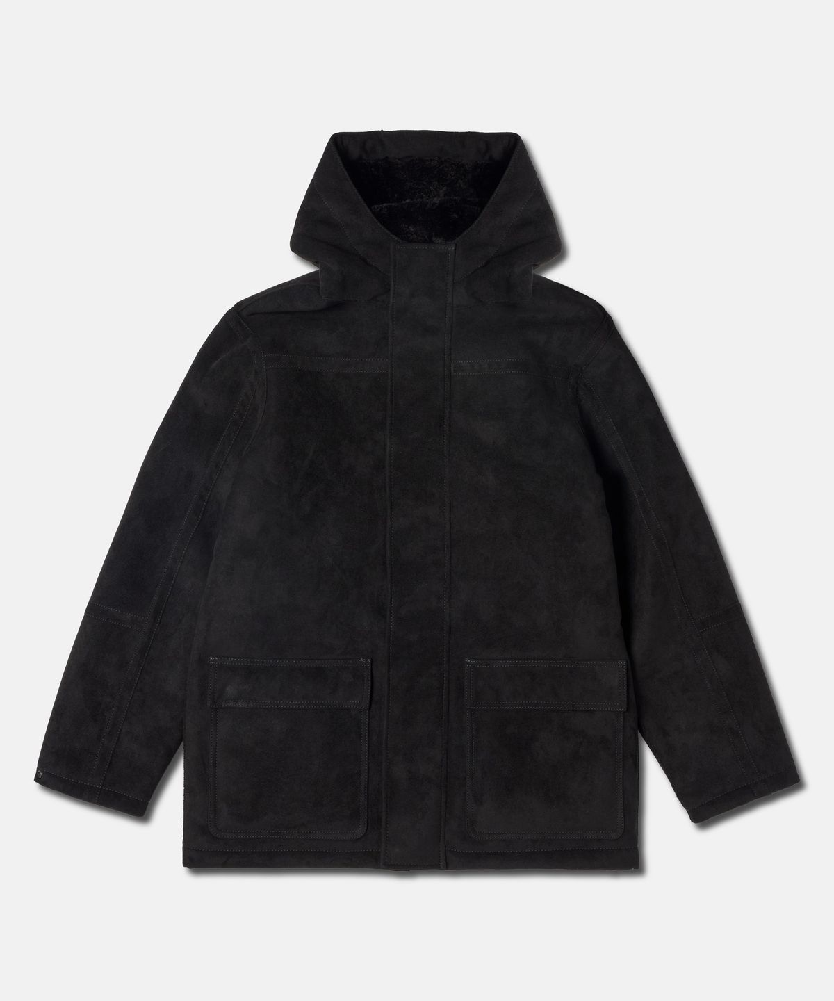 더씽인데어데어(THE THING IN THEIR THERE) Faux Suede Shearling Field Parka Black