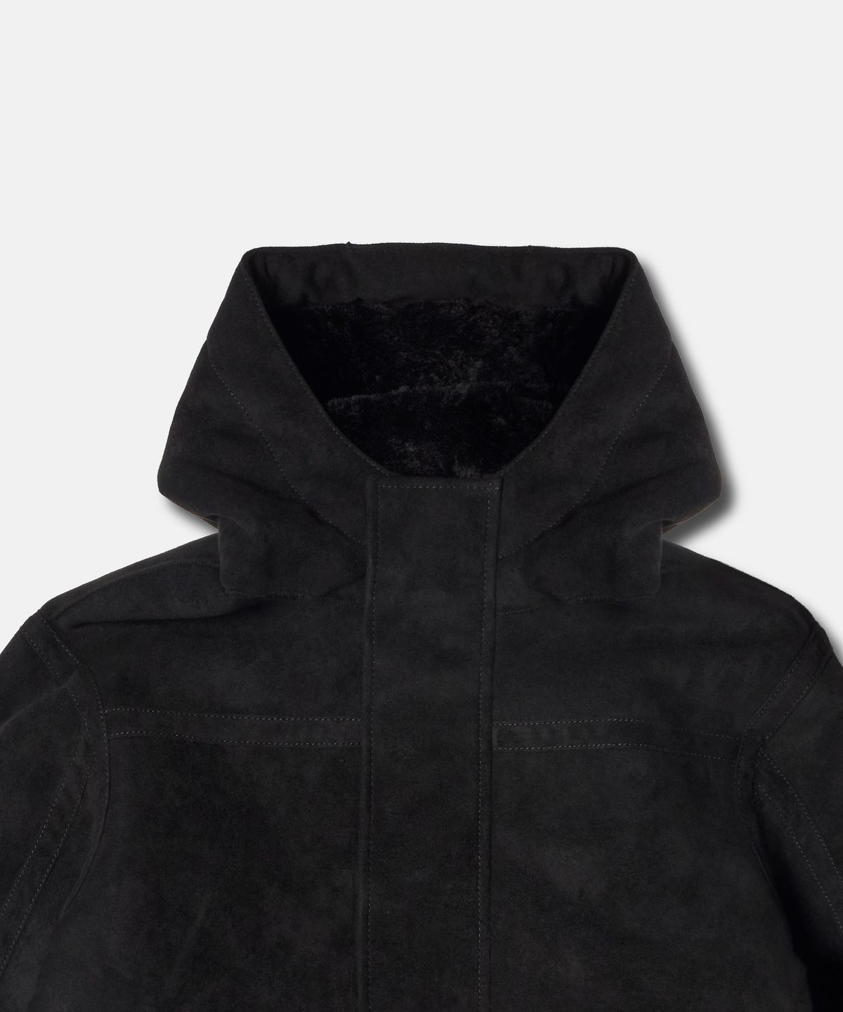 더씽인데어데어(THE THING IN THEIR THERE) Faux Suede Shearling Field Parka Black