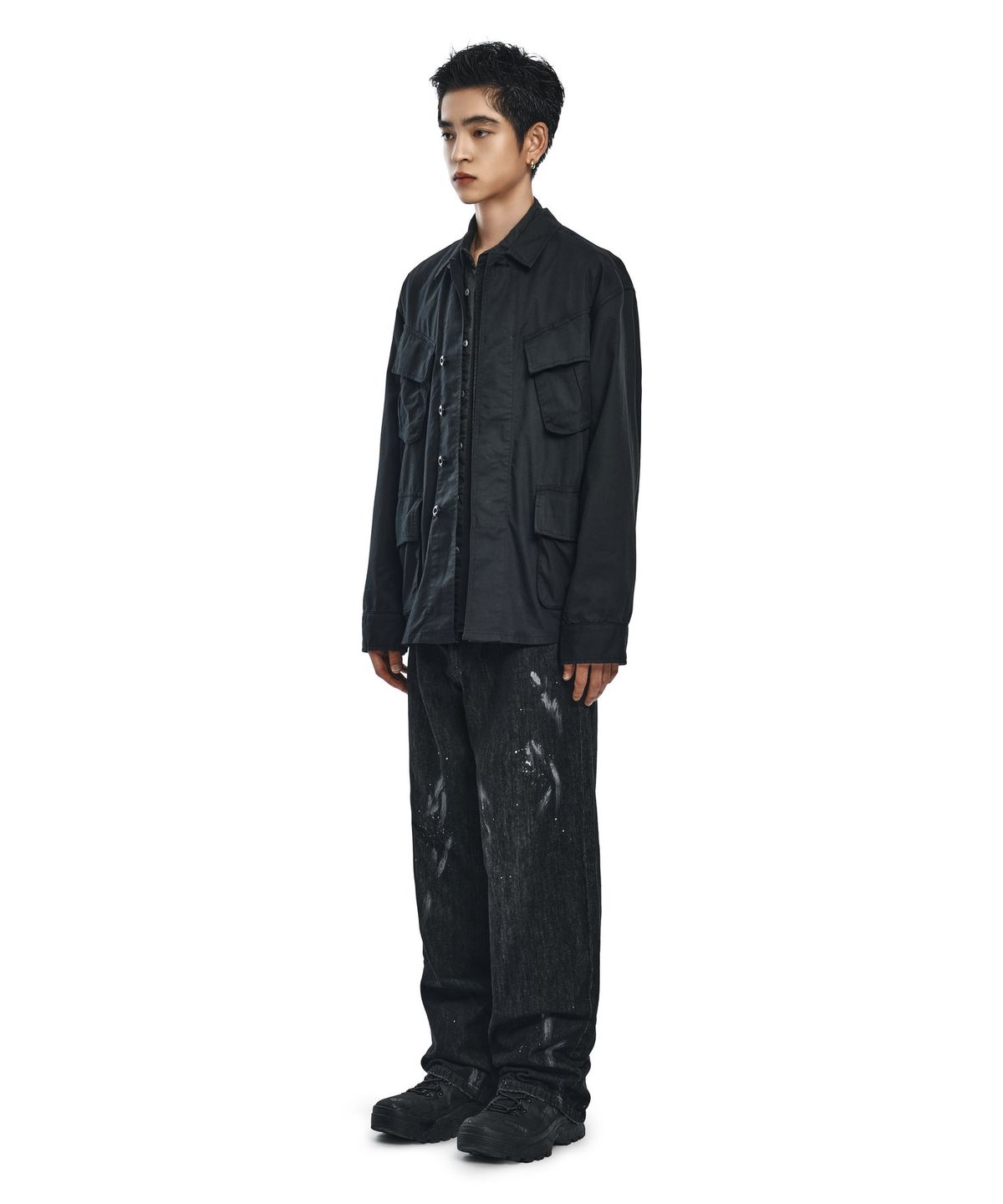 노매뉴얼(NOMANUAL) VTG JUNGLE FATIGUE JACKET - BLACK