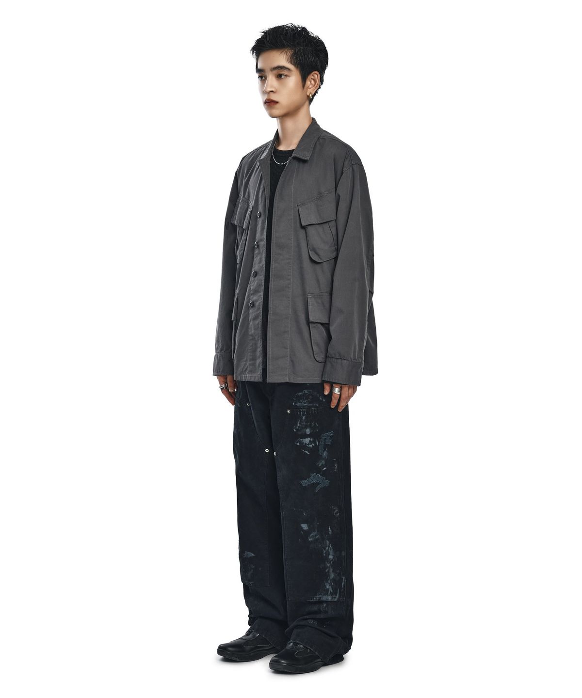 노매뉴얼(NOMANUAL) VTG JUNGLE FATIGUE JACKET - CHARCOAL