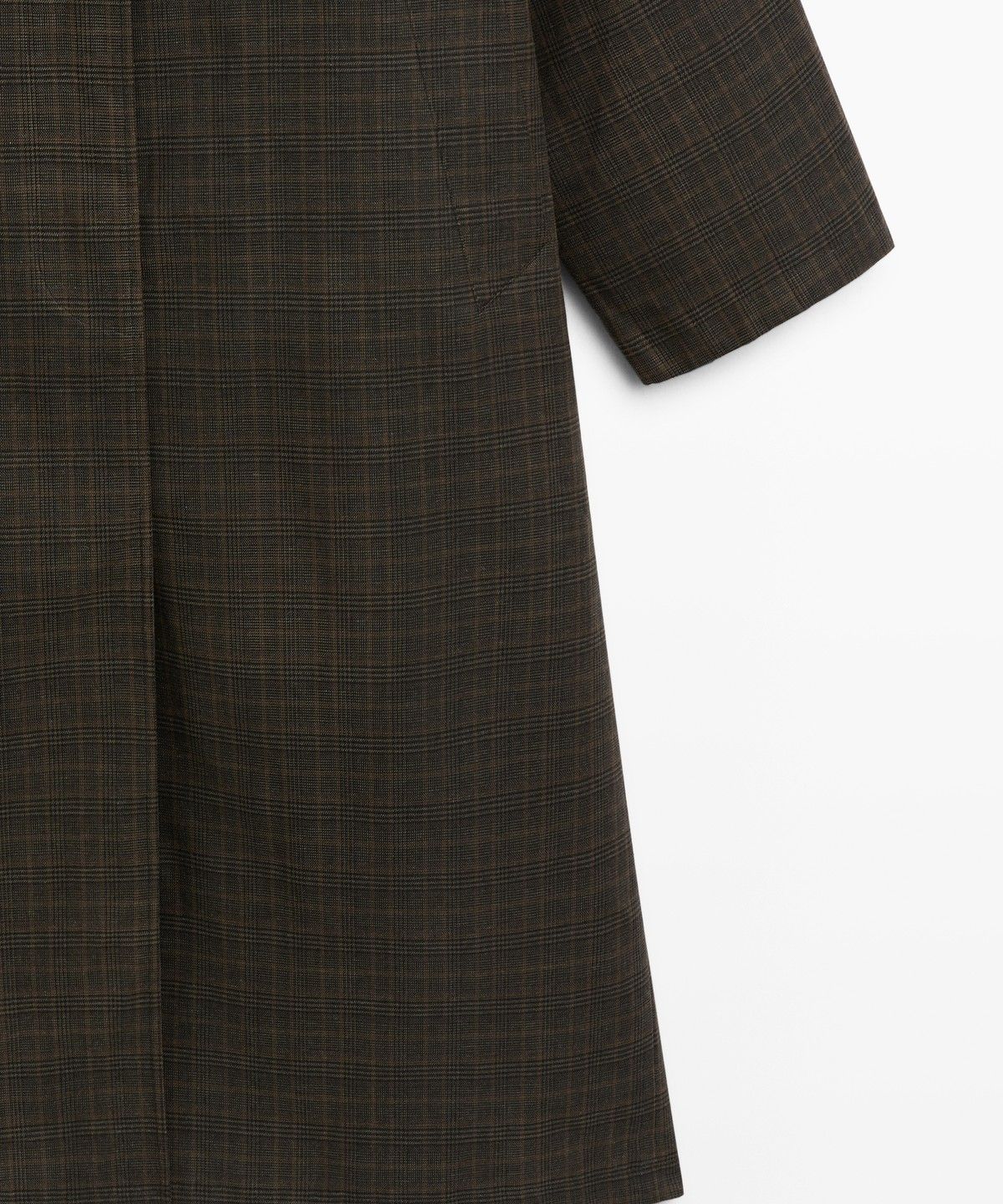 마시모두띠(MASSIMO DUTTI) 100% 코튼 체크 롱 트렌치코트