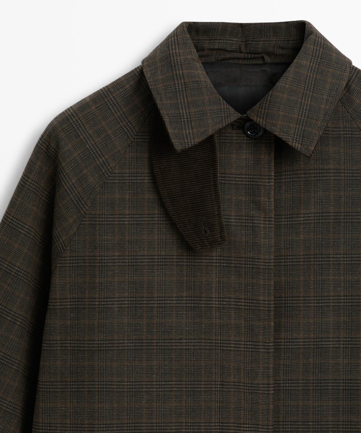 마시모두띠(MASSIMO DUTTI) 100% 코튼 체크 롱 트렌치코트