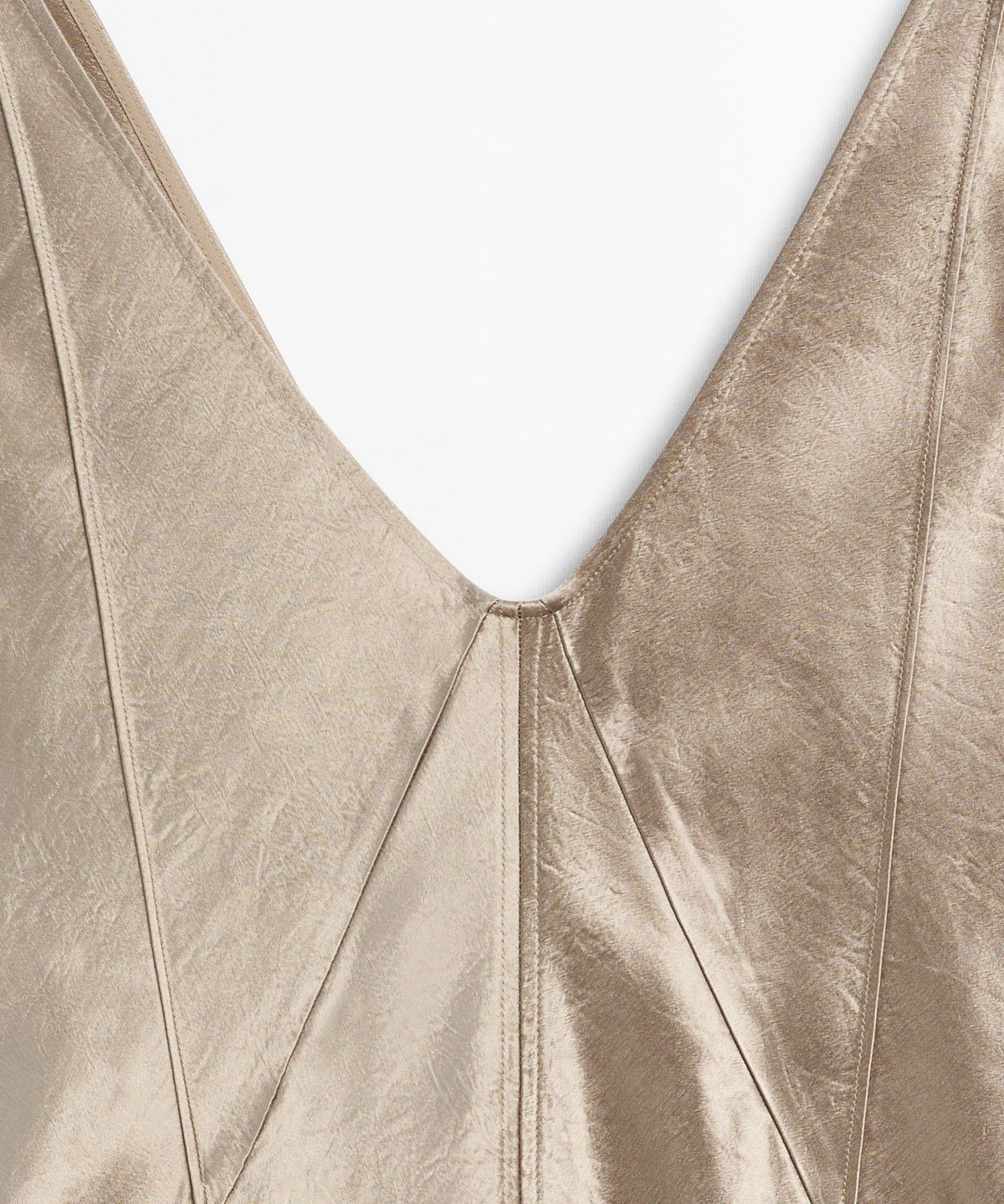 마시모두띠(MASSIMO DUTTI) 새틴 브이넥 롱 드레스