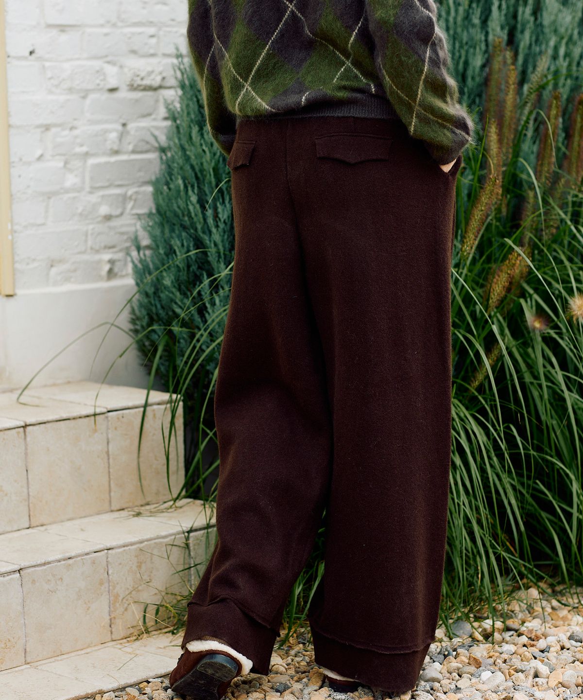 티나블러썸(TINABLOSSOM) BOM BROWN KNIT PANTS