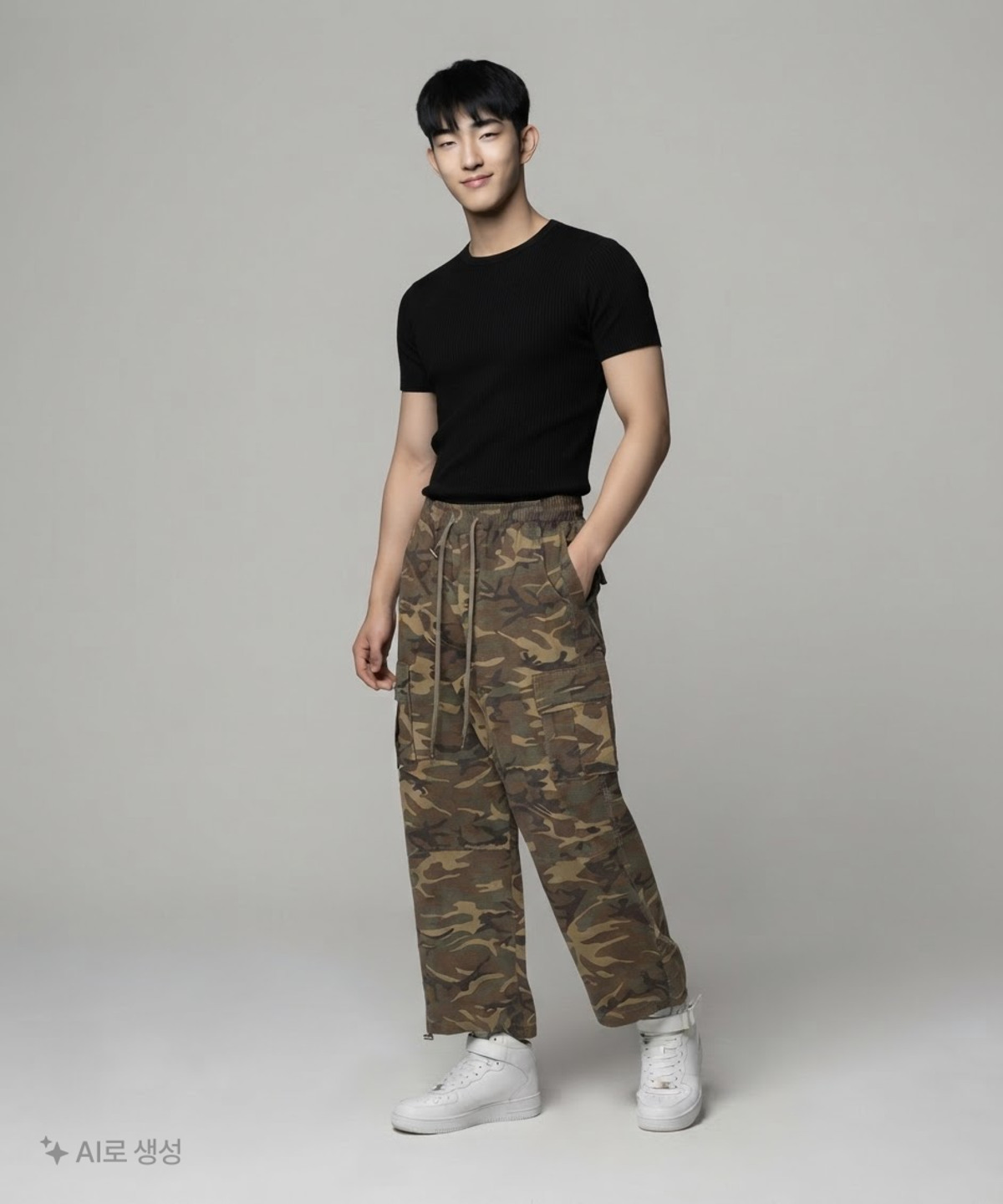 테이크이지(TAKEASY) 립스탑 카모포켓 카고팬츠(솔리드베이지) L