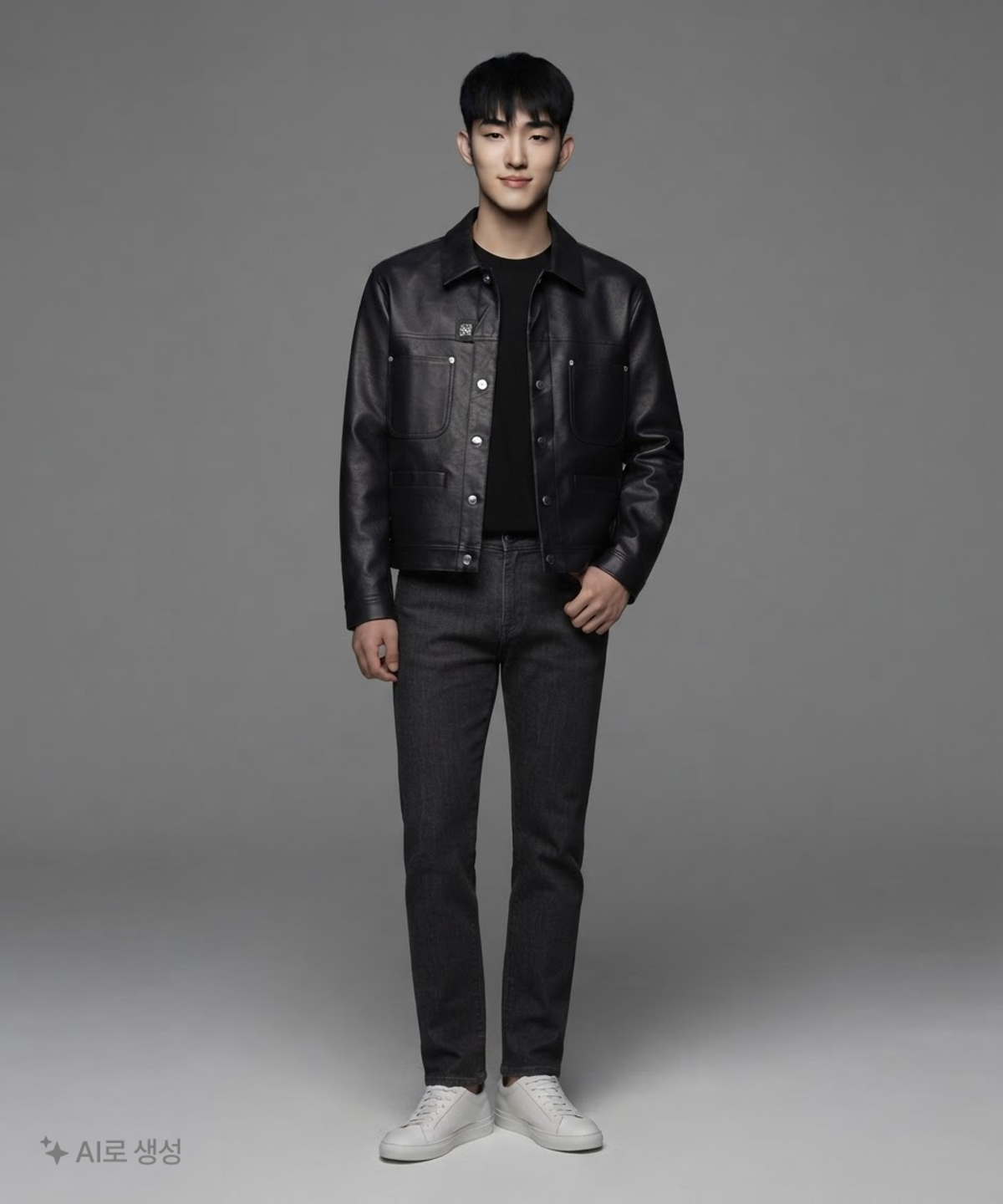 세터(SATUR) 심볼 브로치 폭스 레더 자켓 클래식 L
