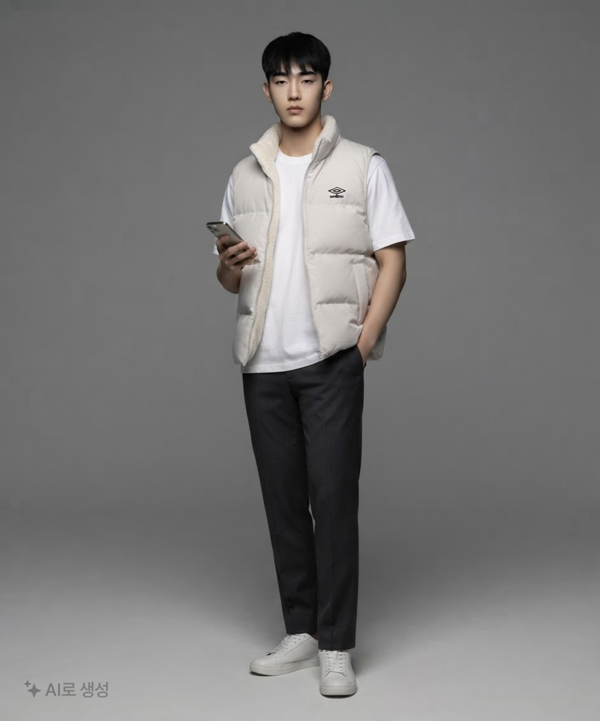 엄브로(UMBRO) 온앤오프 리버시블 플리스 패딩 베스트 그레이(UO423CPVO1) 95