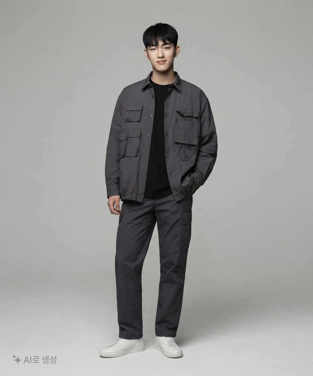 무신사 스탠다드(MUSINSA STANDARD) [시티 레저] CN 오버사이즈 멀티 포켓 셔츠 XL