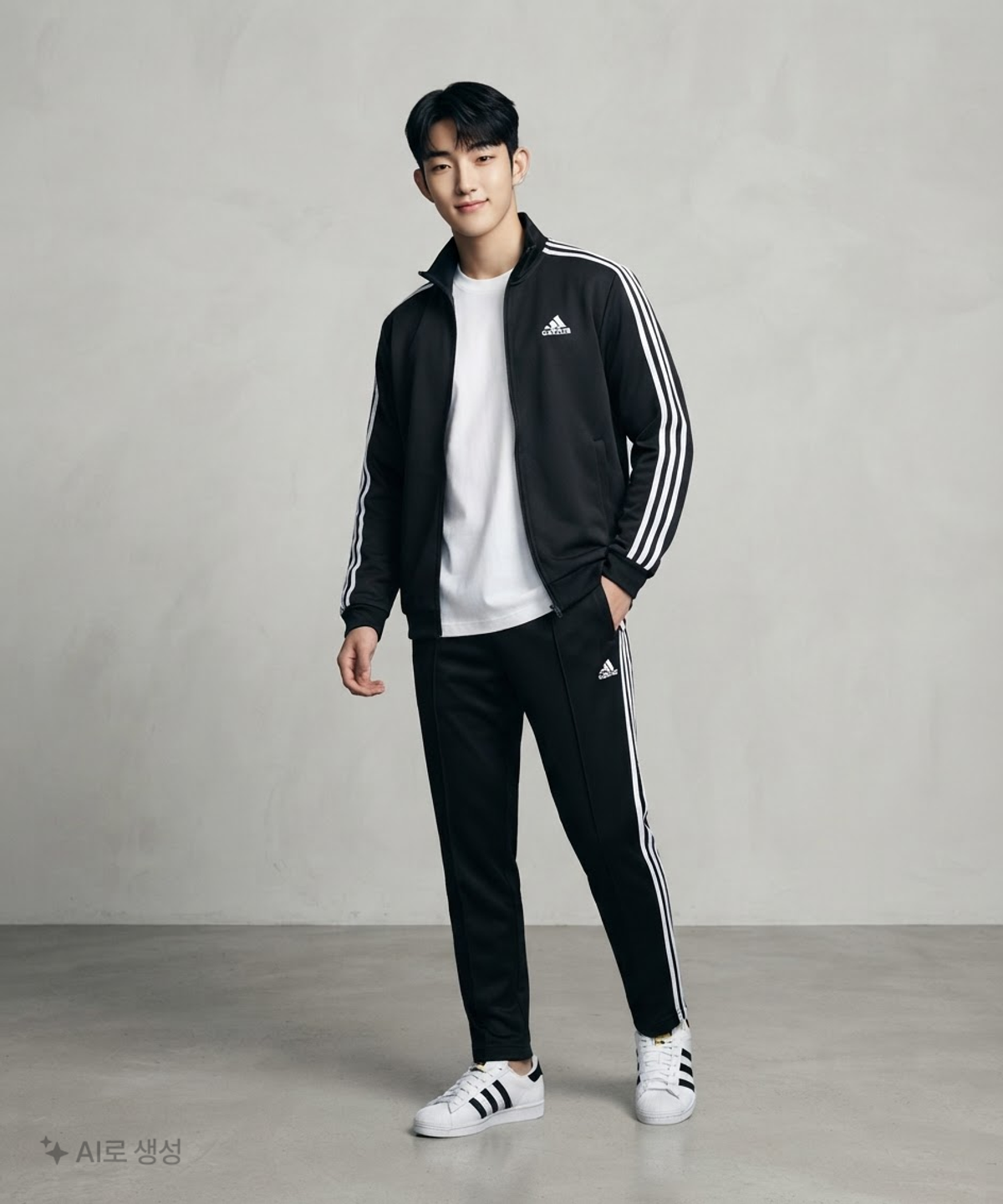 아디다스(ADIDAS) 3S 우븐 트랙수트 세트 - 블랙 / GK9950 XL