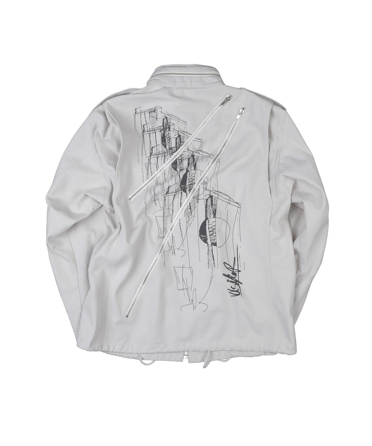더뮤지엄비지터(THEMUSEUMVISITOR) M-65 ZIPPER FIELD JACKET (CHALK)