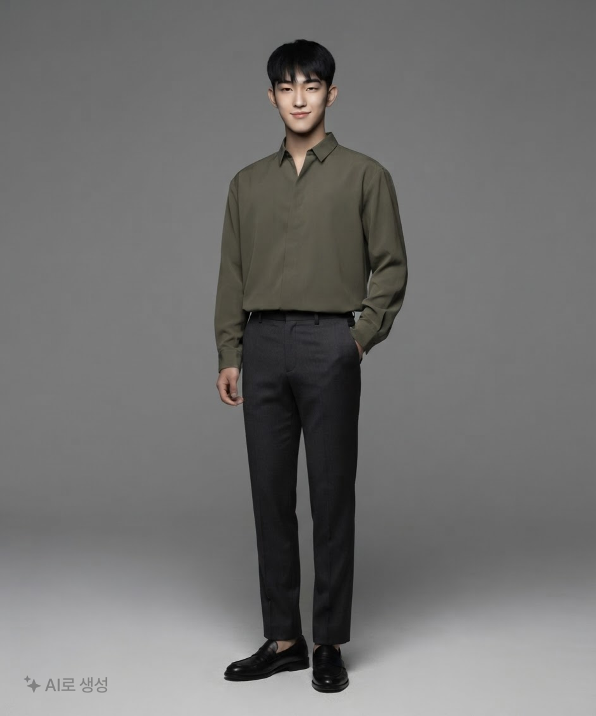 앤드지(AND Z) 세미오버핏 오픈카라 셔츠 100