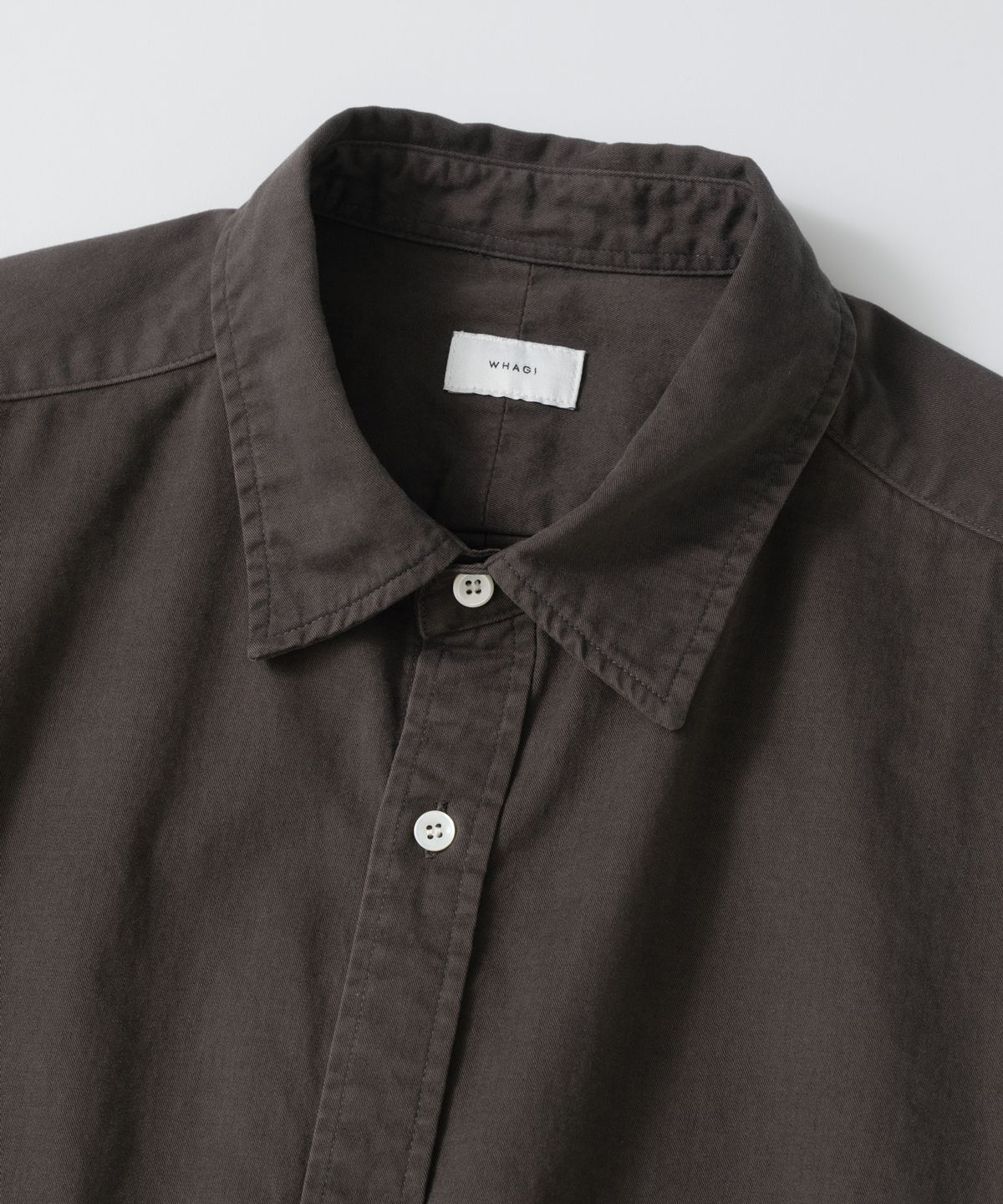 와기(WHAGI) Vintage Regular Collar Shirt (Vintage Brown)