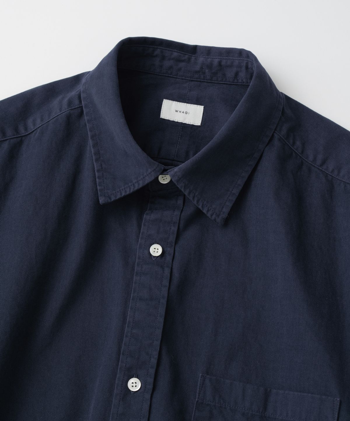 와기(WHAGI) Vintage Regular Collar Shirt (Vintage Navy)